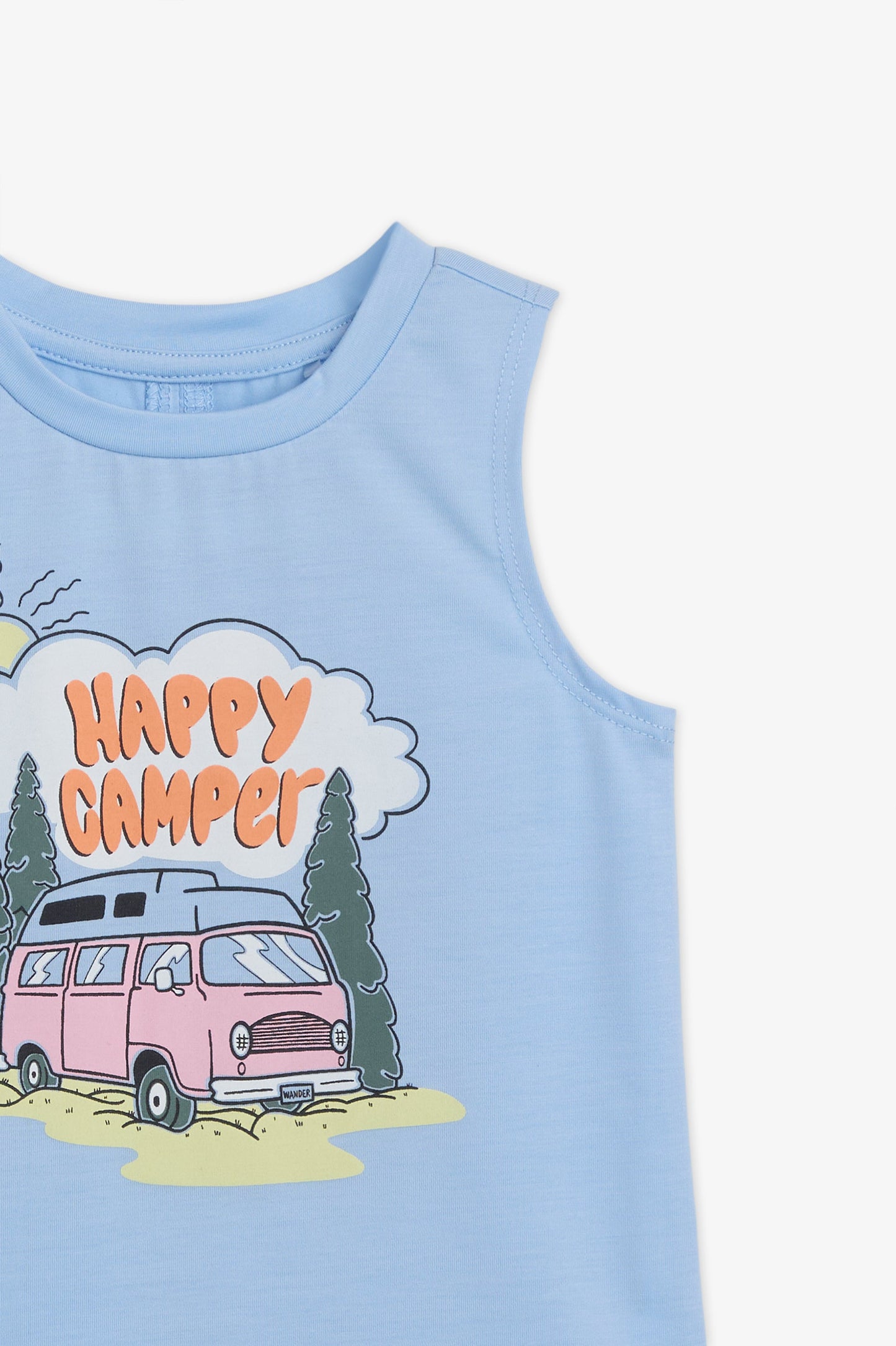 Camisole High & Low col rond - Enfant fille && BLEU
