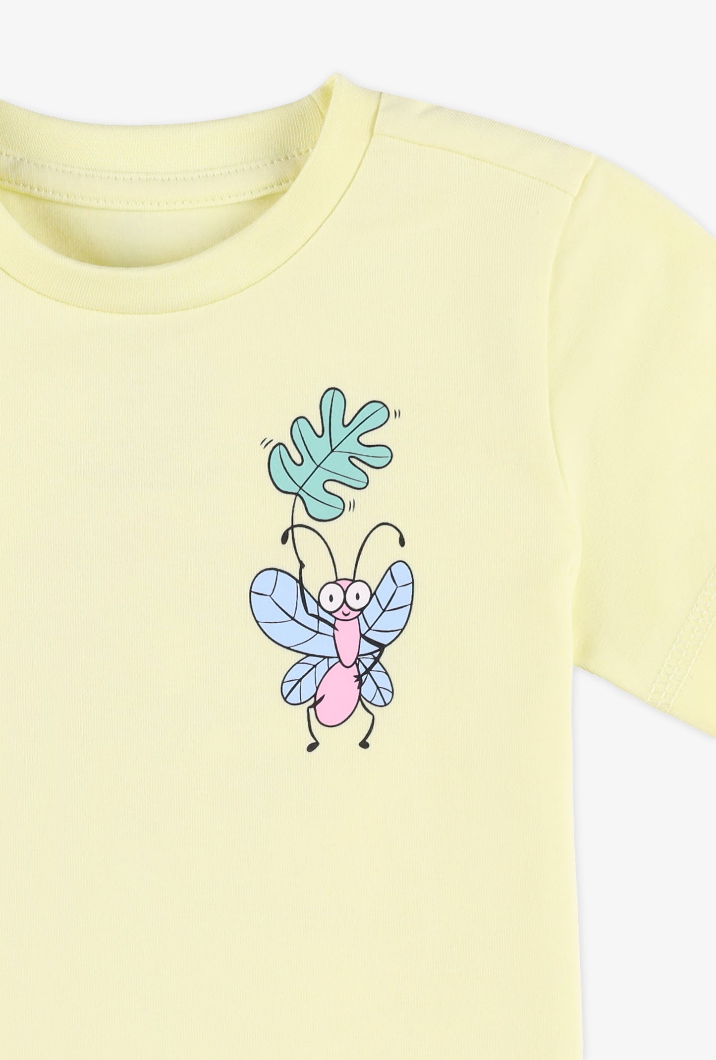 T-shirt coloré en coton - Bébé && VERT LIME