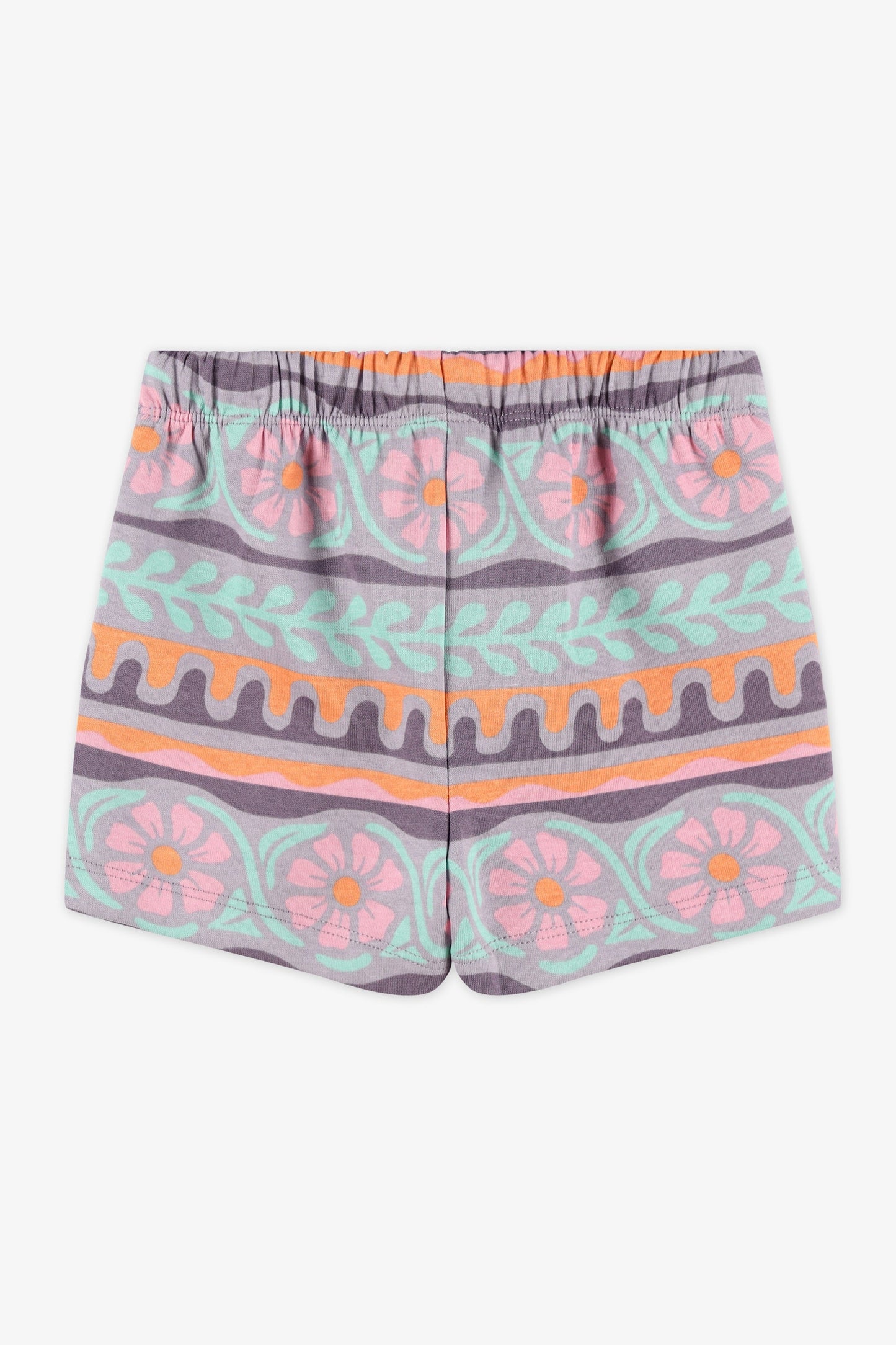 Short taille élastique avec cordon - Bébé fille && ROSE MULTI