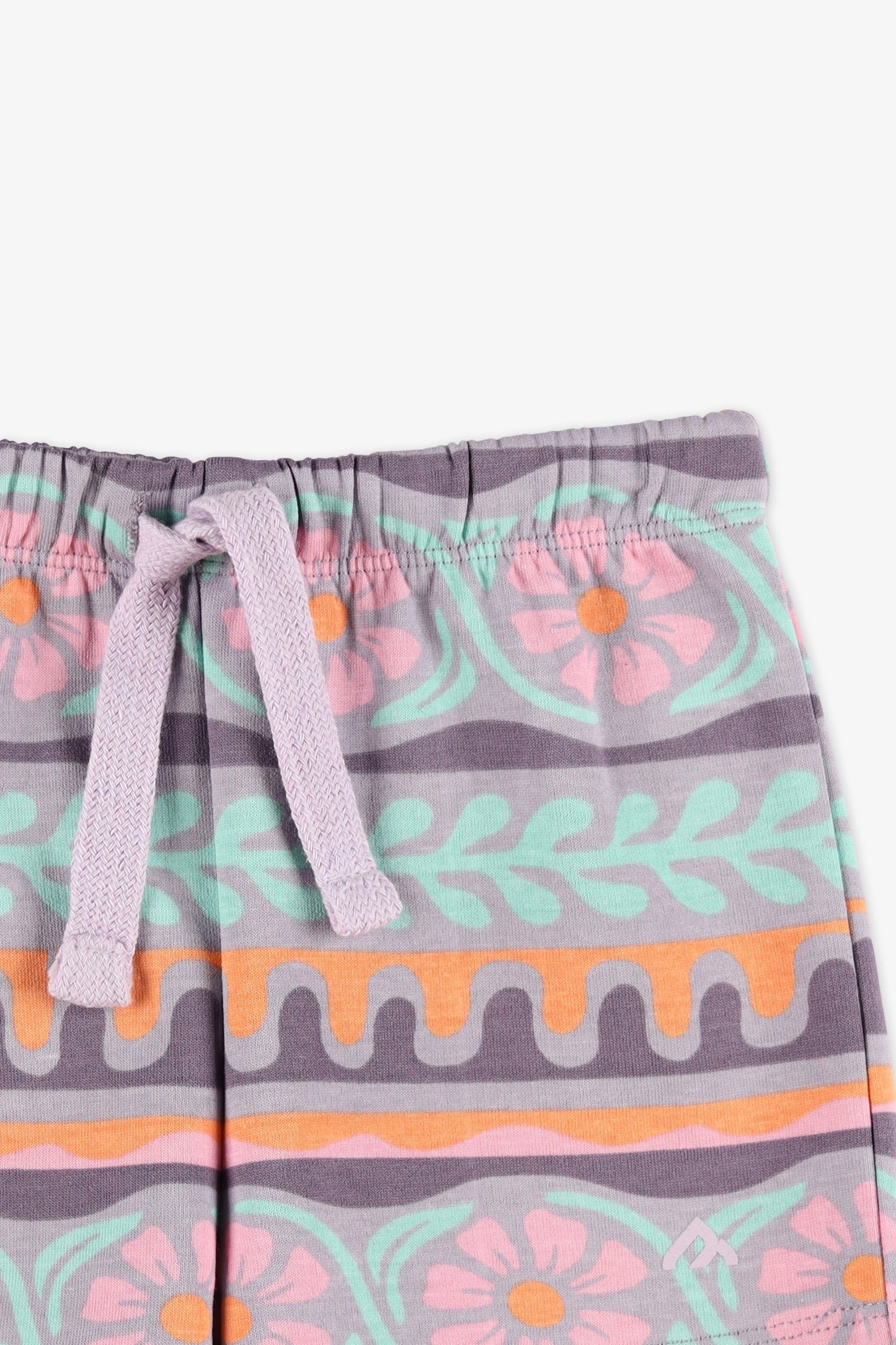 Short taille élastique avec cordon - Bébé fille && ROSE MULTI