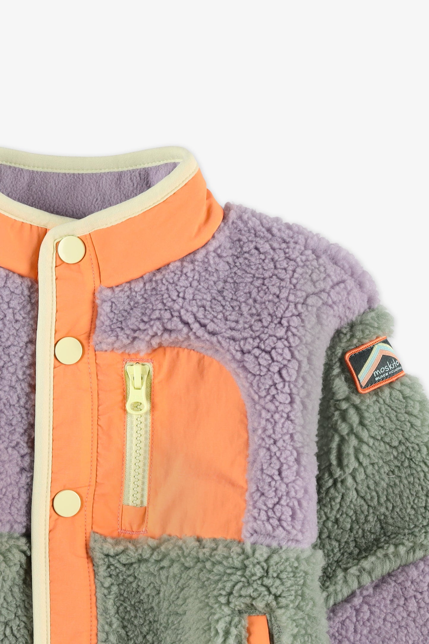 Veste color block en sherpa - Bébé fille && MAUVE
