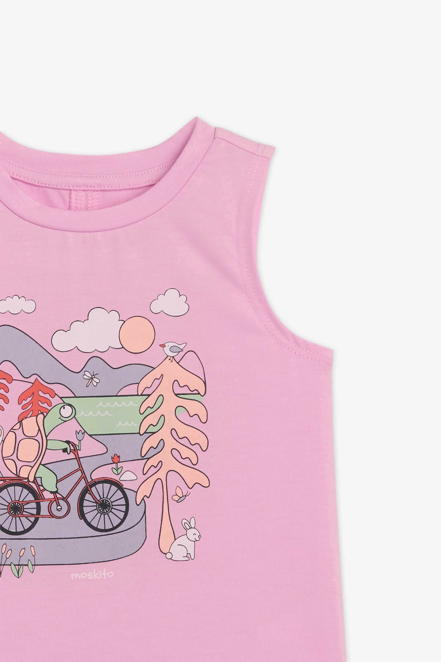 Camisole High & Low col rond – Bébé fille && ROSE