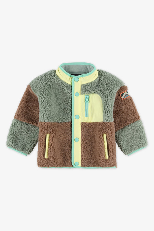 Veste colorée en sherpa - Bébé garçon && BRUN