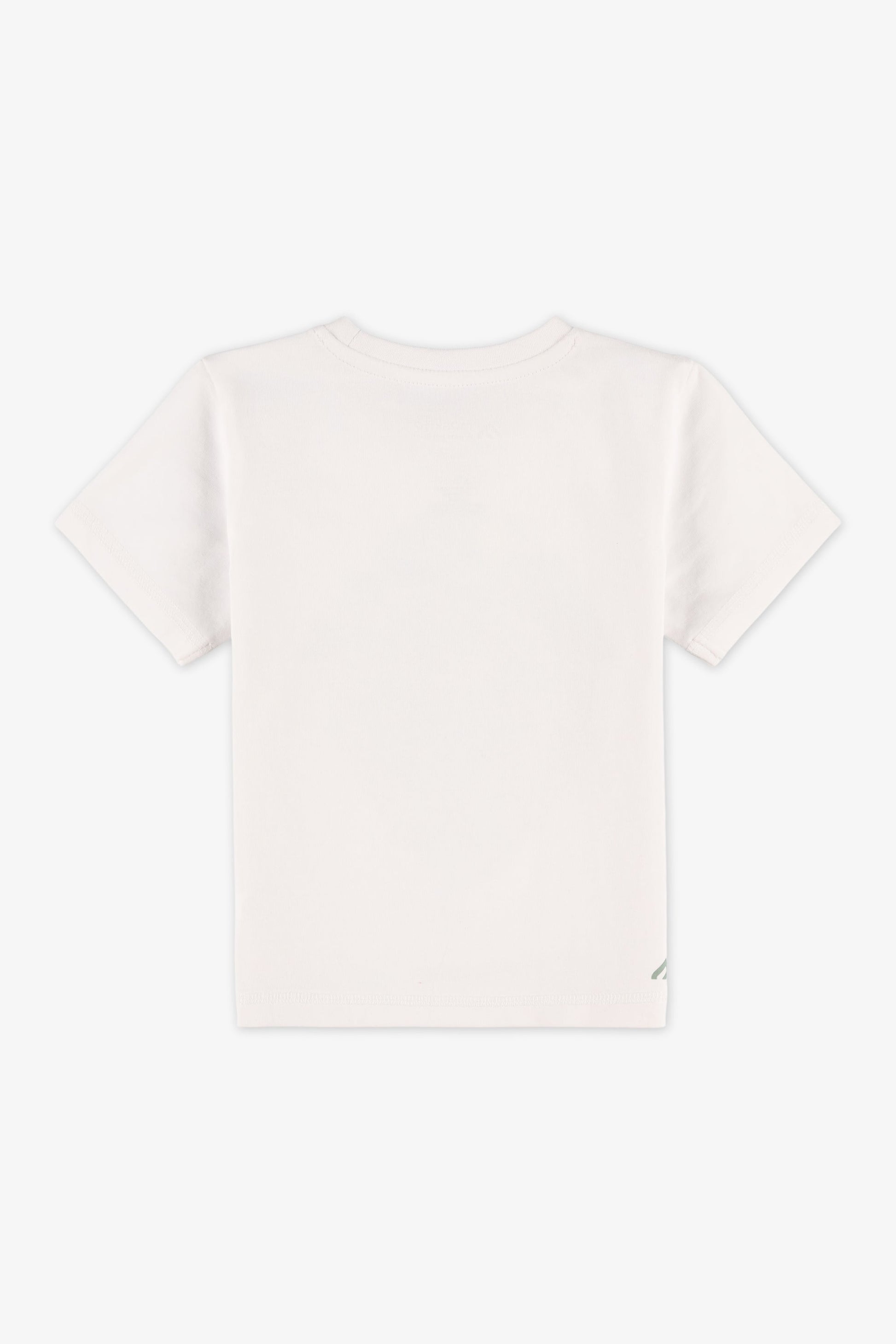 Chandail M/courtes col rond – Bébé garçon && BLANC