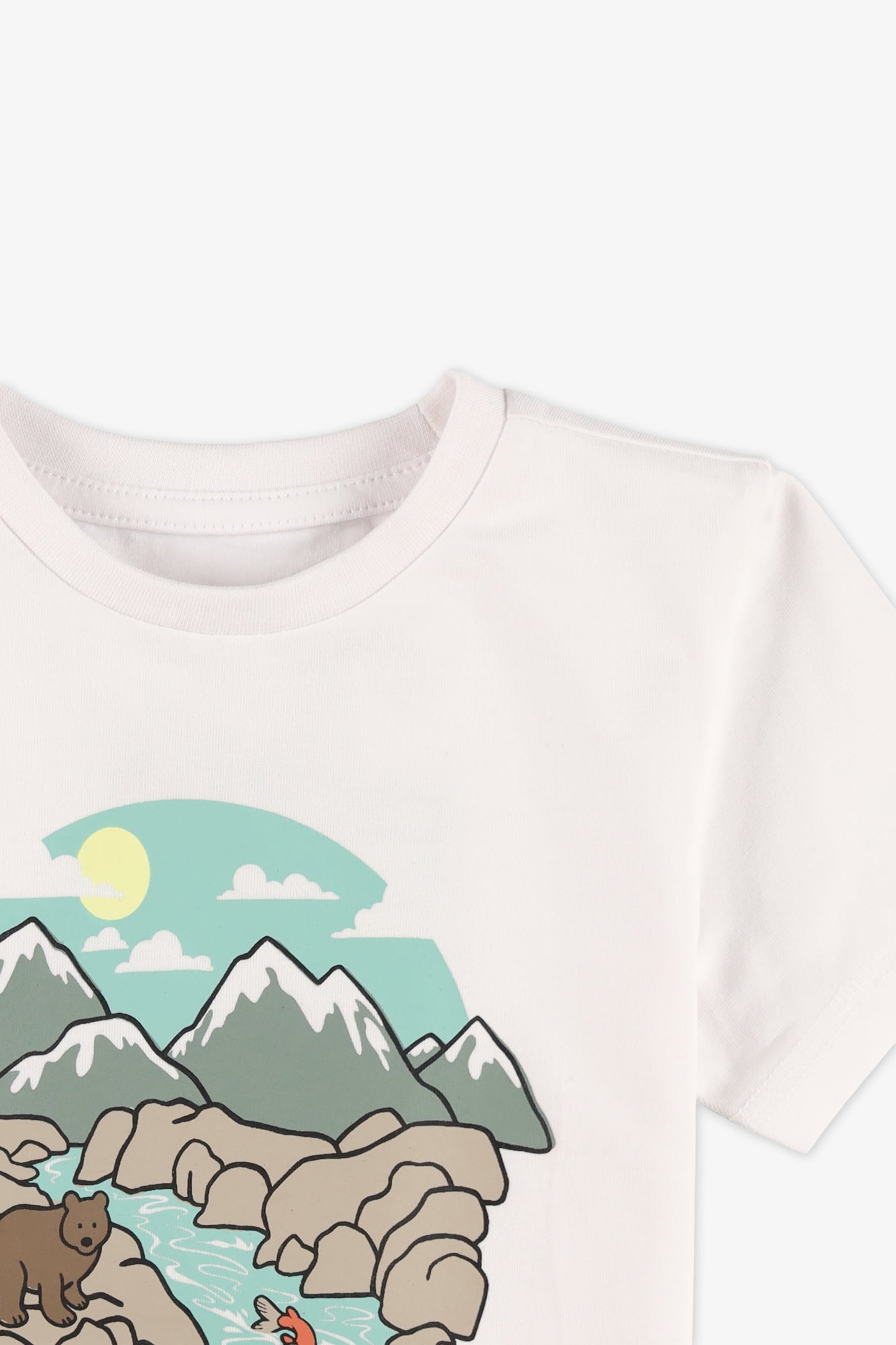 Chandail M/courtes col rond – Bébé garçon && BLANC