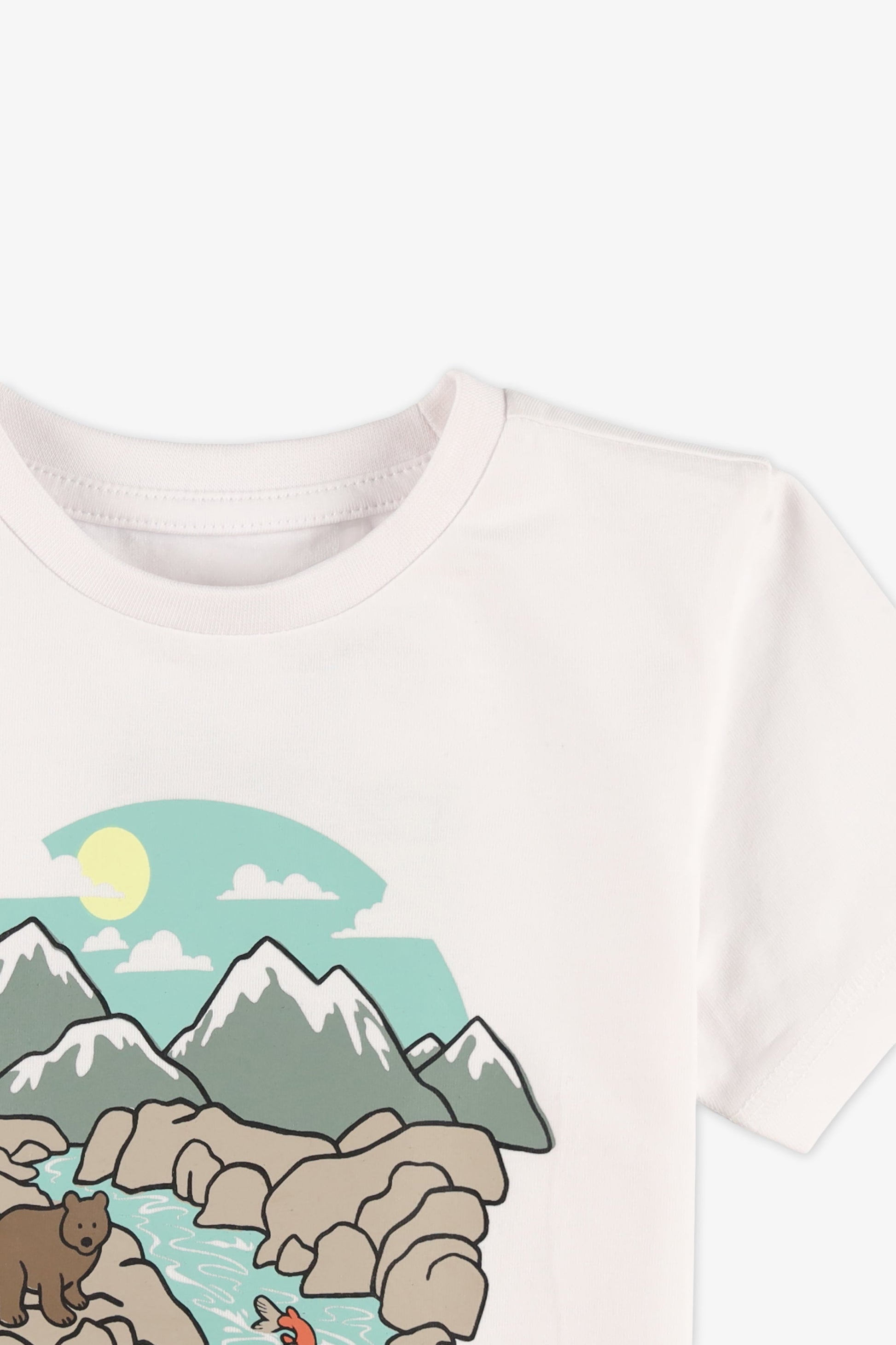 Chandail M/courtes col rond – Bébé garçon && BLANC