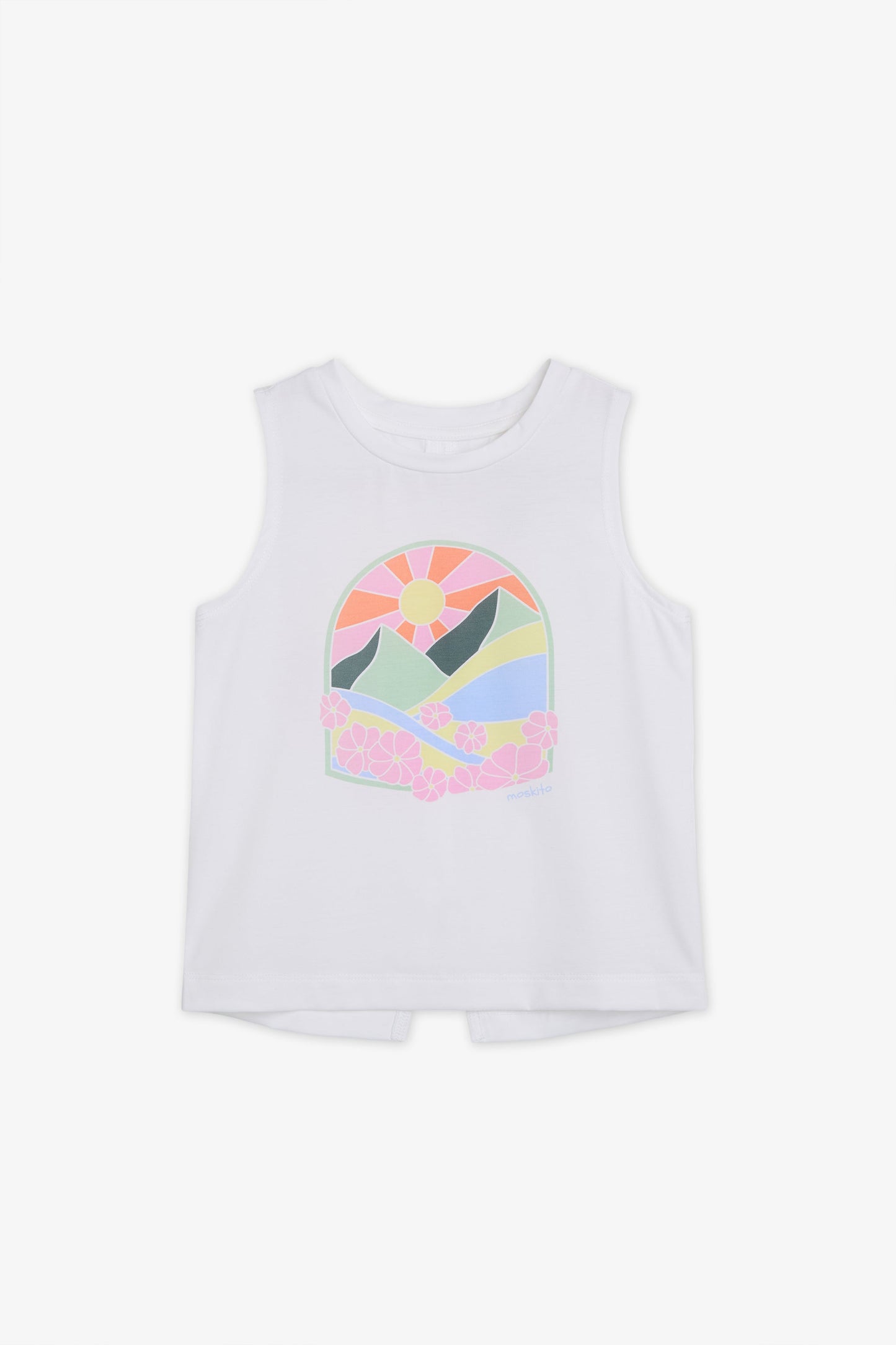 Camisole col rond graphique en Tencel - Bébé garçon && BLANC