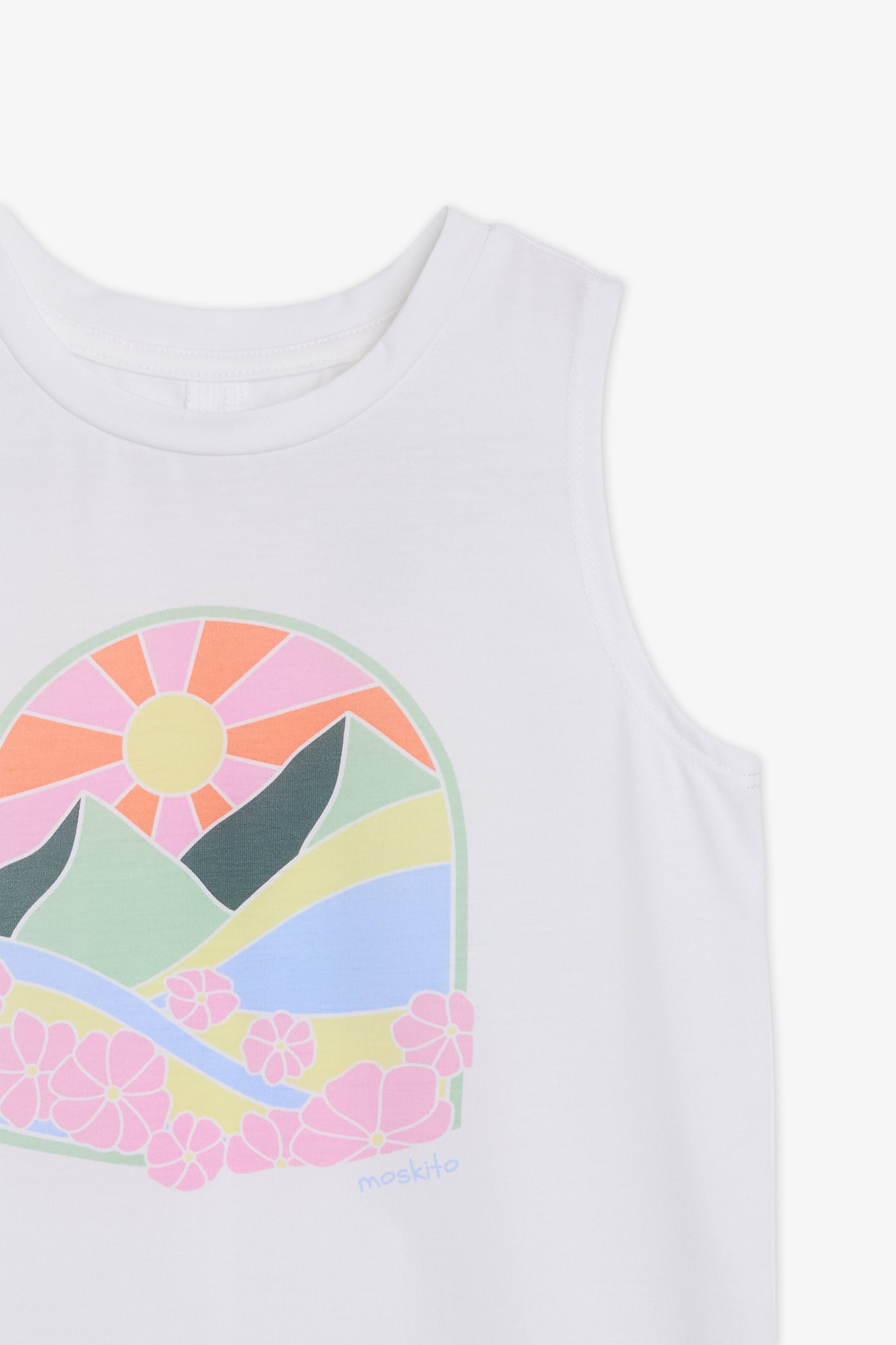 Camisole col rond graphique en Tencel - Bébé garçon && BLANC