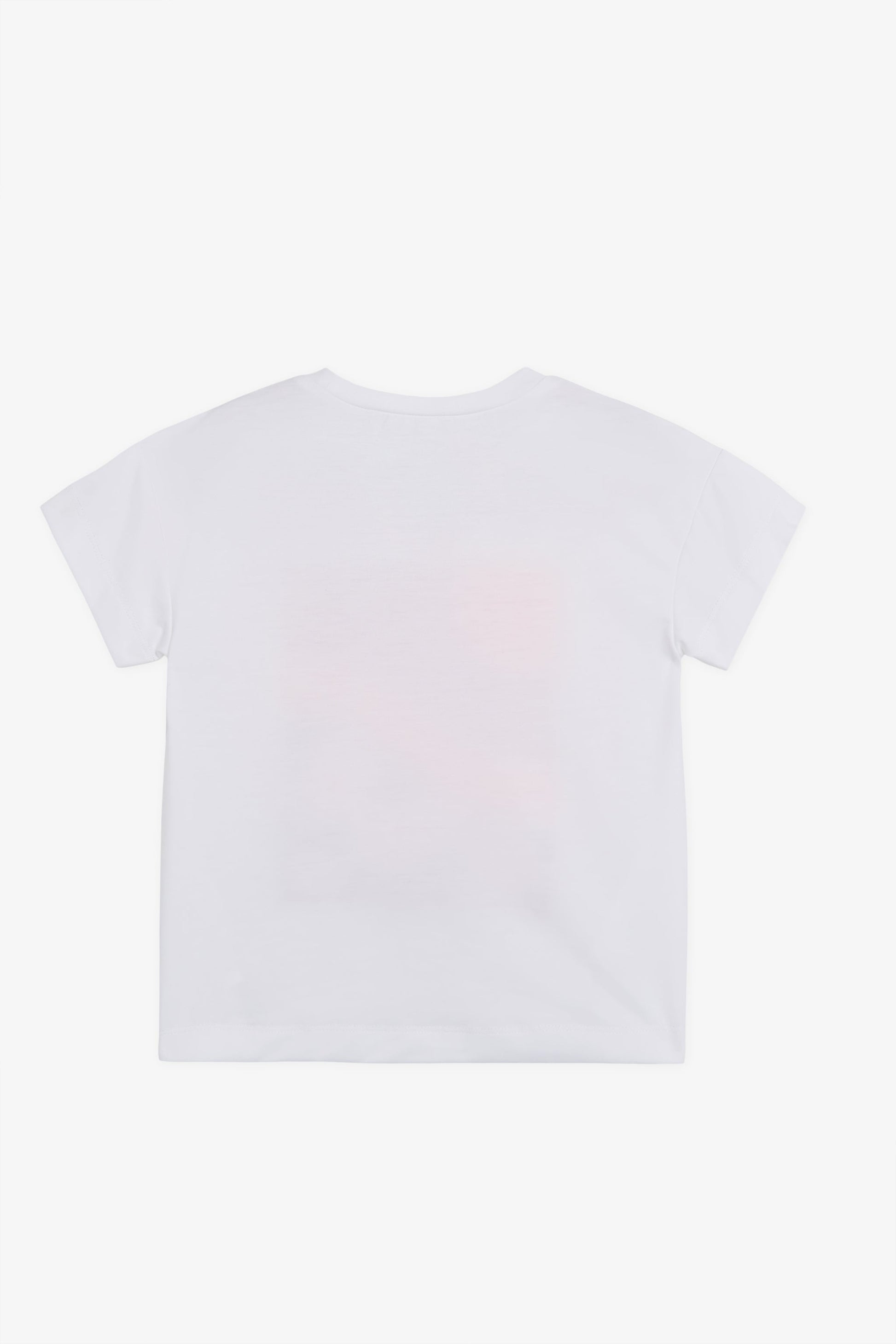 Chandail M/courtes graphique col rond - Enfant fille && BLANC