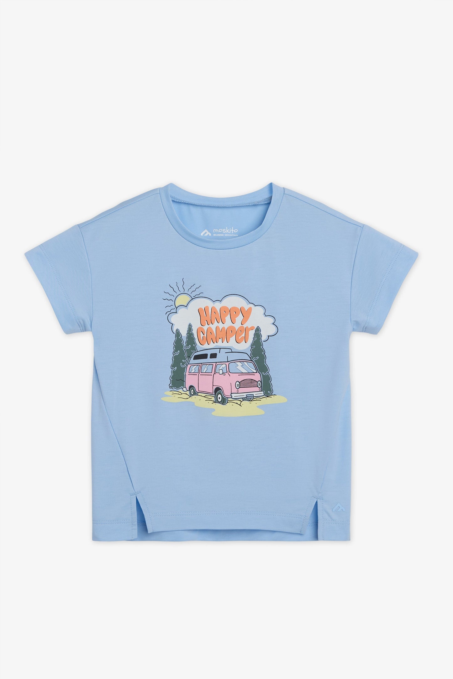 Chandail M/courtes graphique col rond - Enfant fille && BLEU