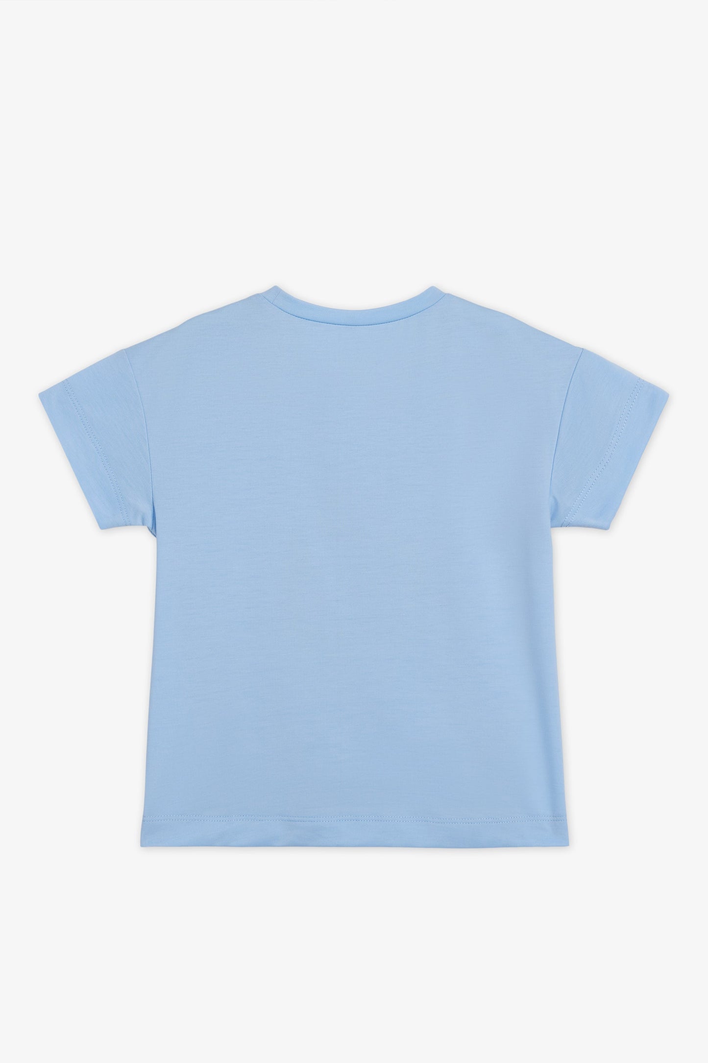 Chandail M/courtes graphique col rond - Enfant fille && BLEU