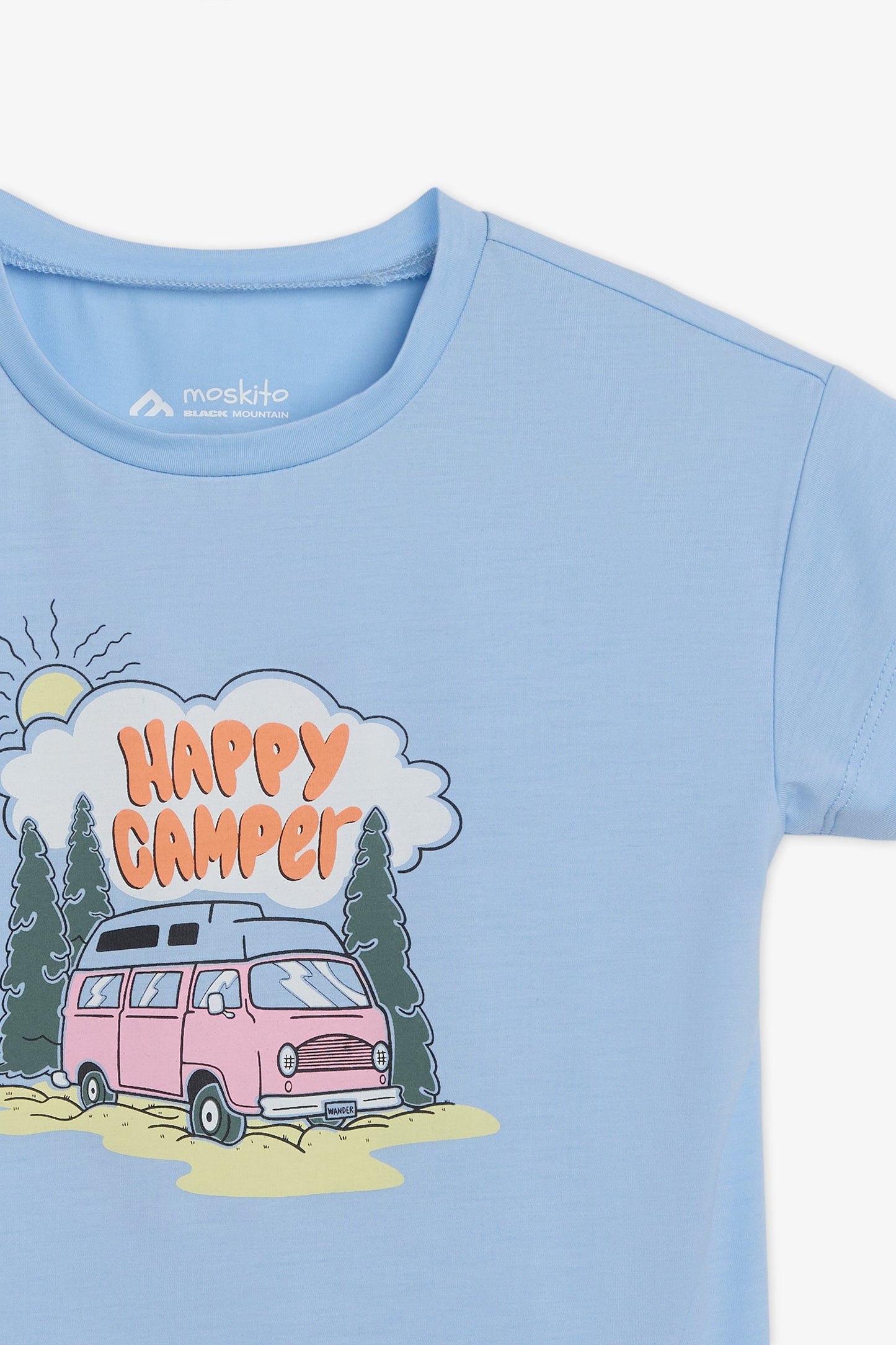 Chandail M/courtes graphique col rond - Enfant fille && BLEU