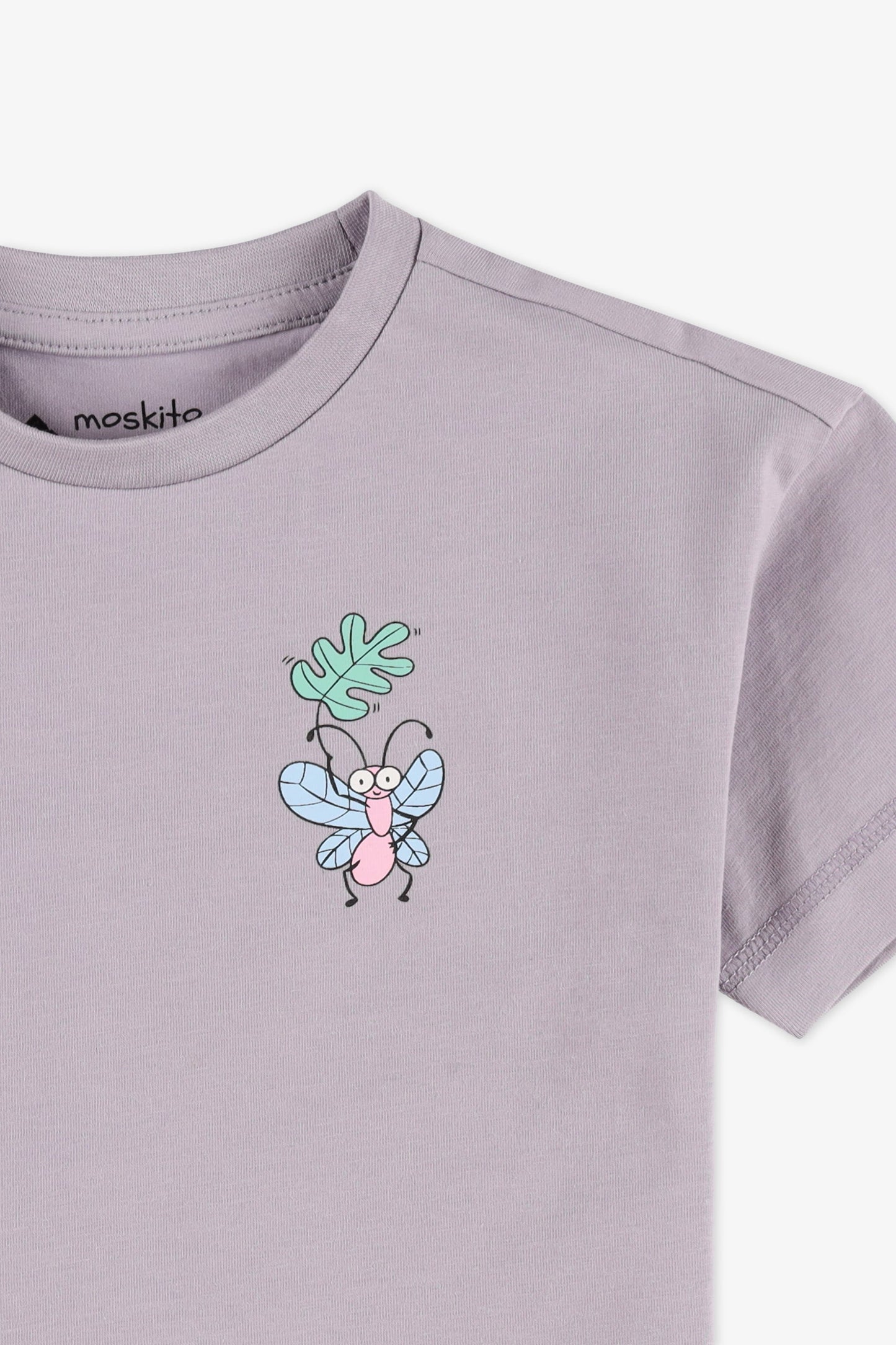 Chandail M/courtes uni avec imprimé - Bébé fille && MAUVE