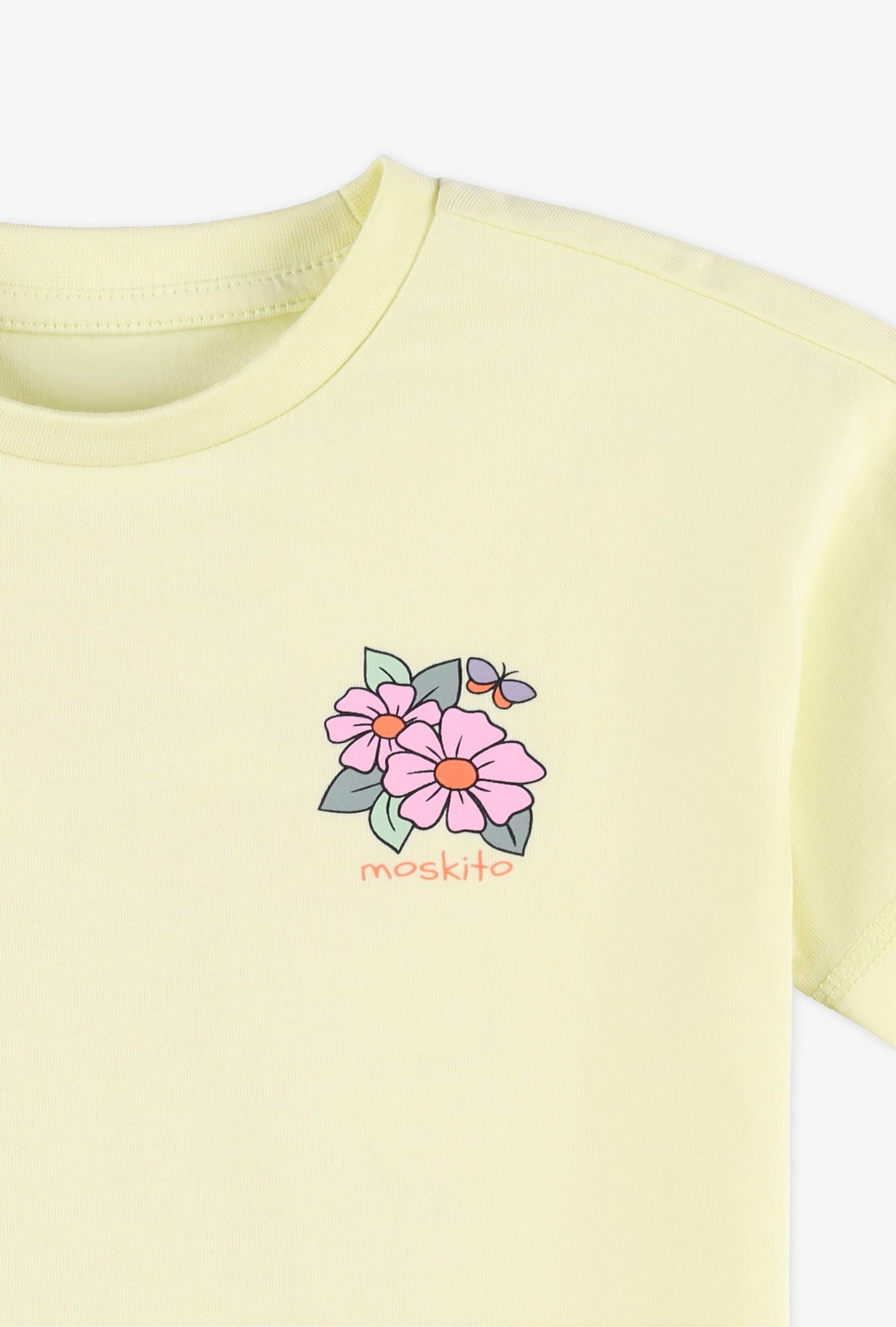 Chandail M/courtes uni avec imprimé - Bébé fille && VERT LIME