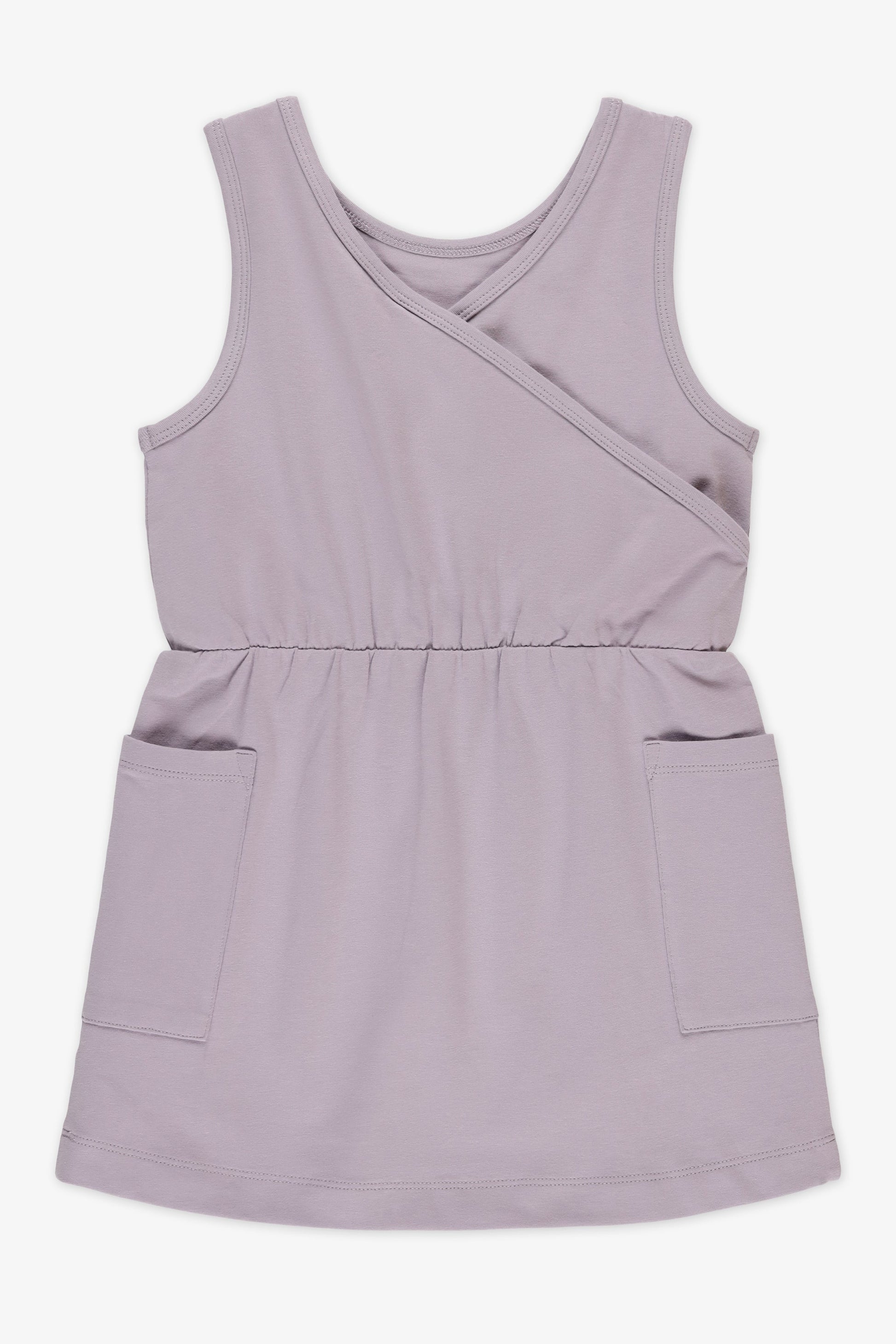Robe S/manches col V croisée - Enfant fille && MAUVE