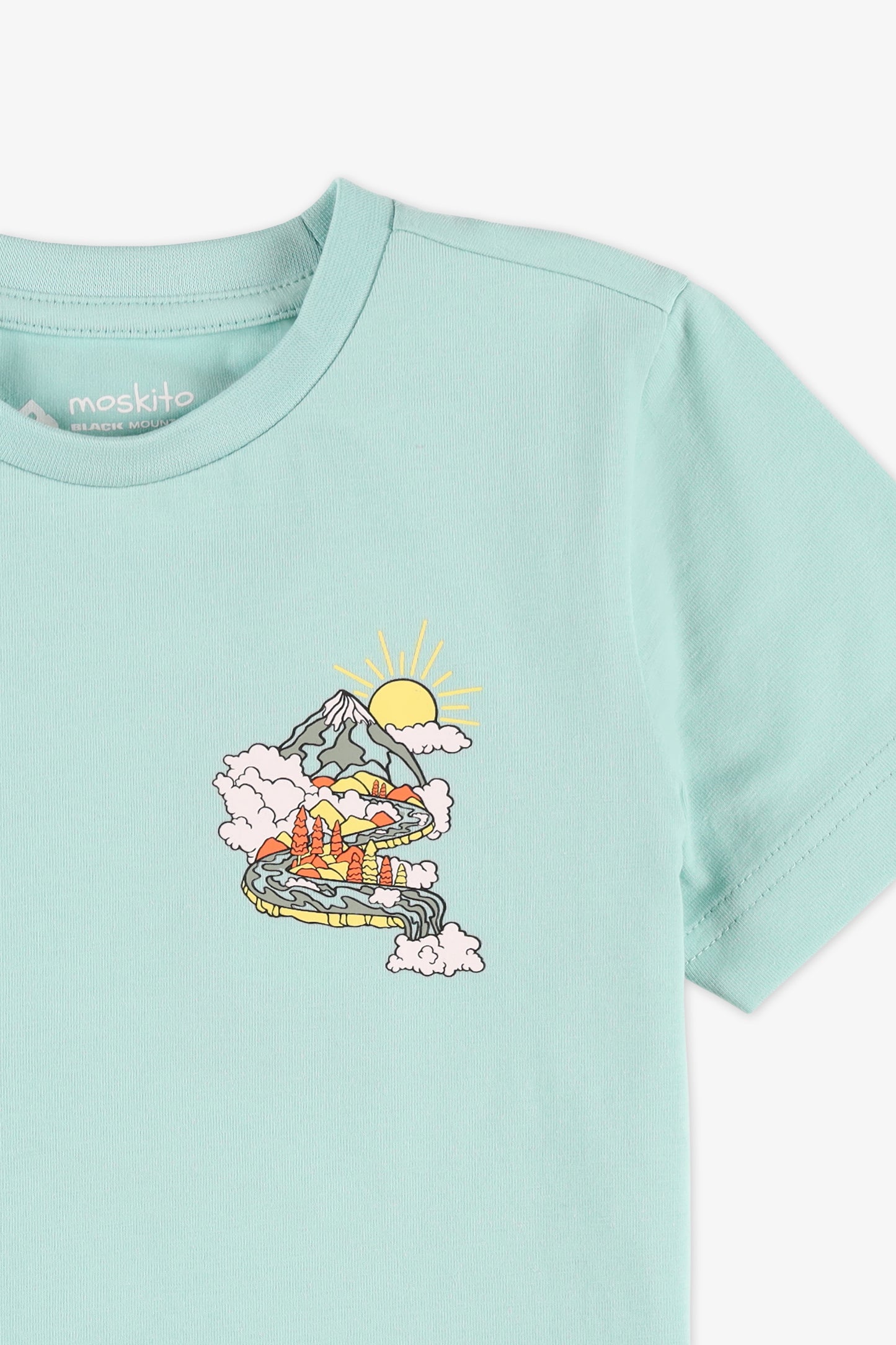 T-shirt coloré en coton - Enfant garçon && AQUA