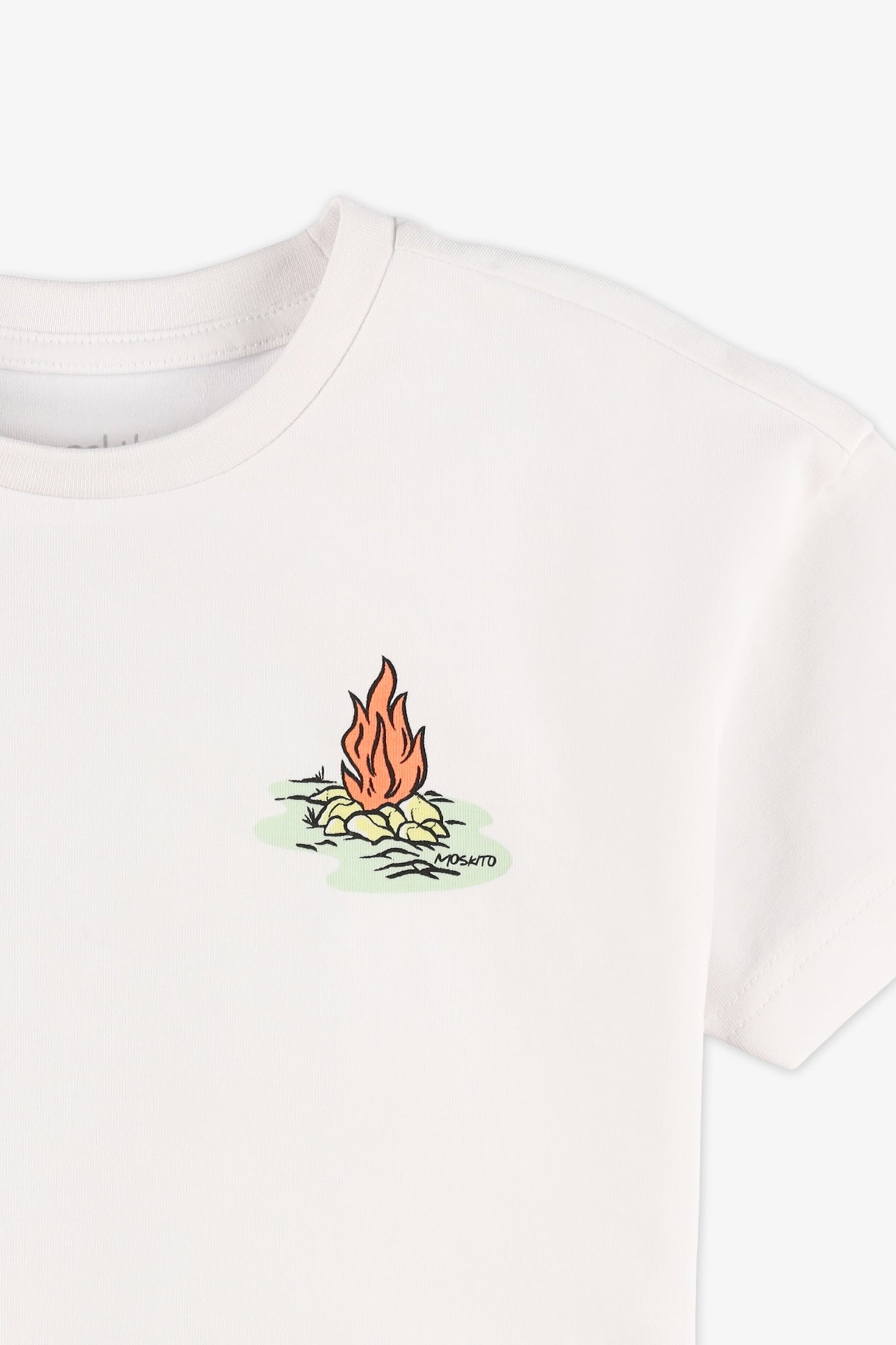 Chandail M/courtes col rond imprimé - Enfant garçon && BLANC
