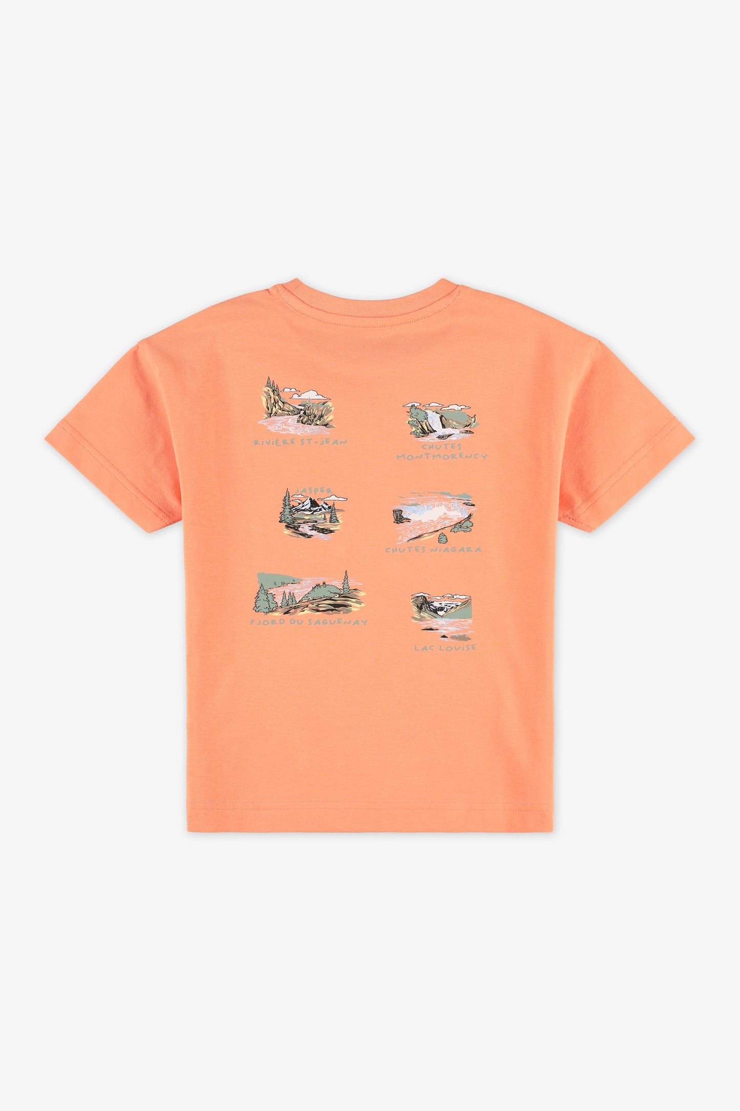 Chandail M/courtes col rond imprimé - Enfant garçon && ORANGE