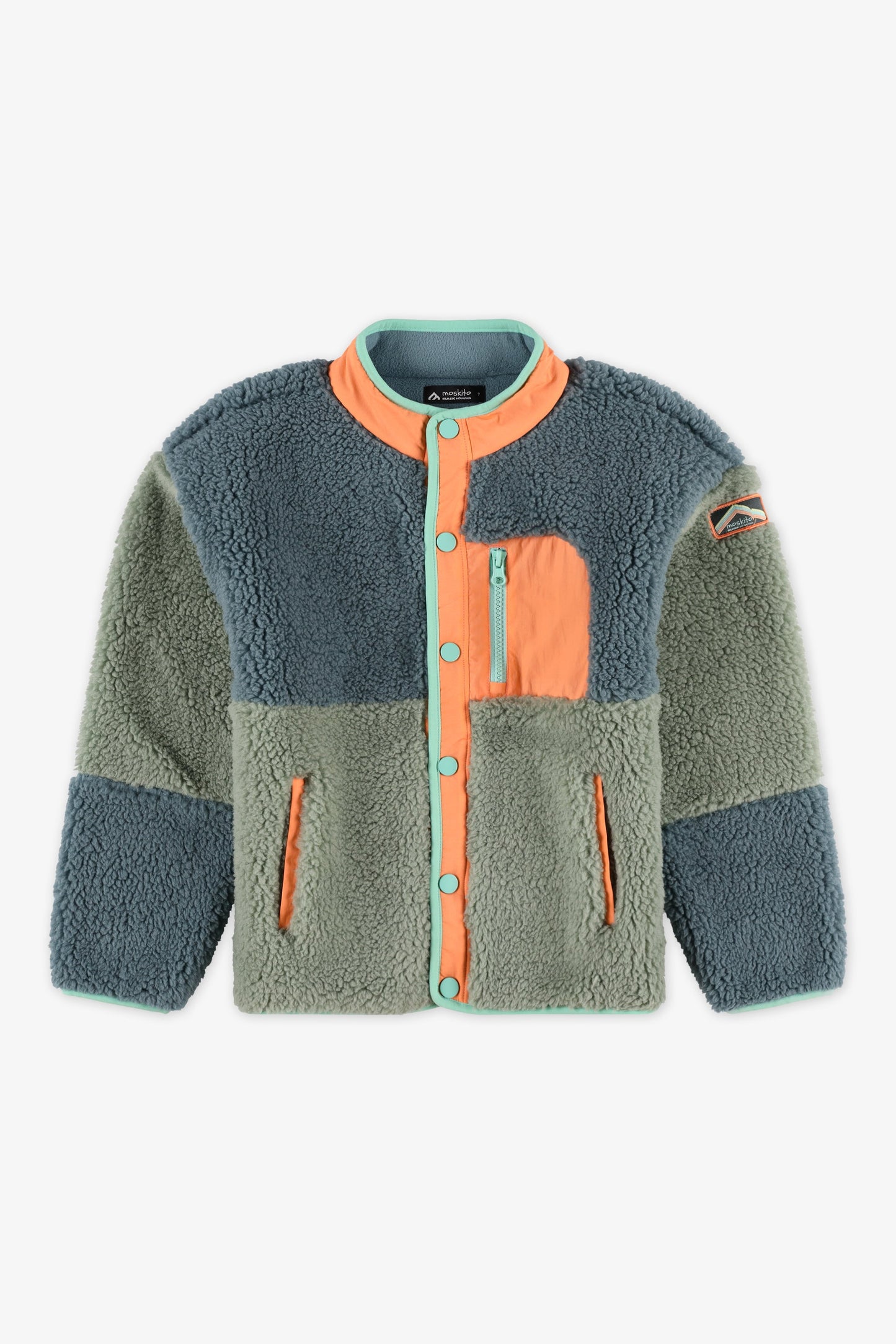 Veste colorblock en sherpa - Enfant garçon && AQUA