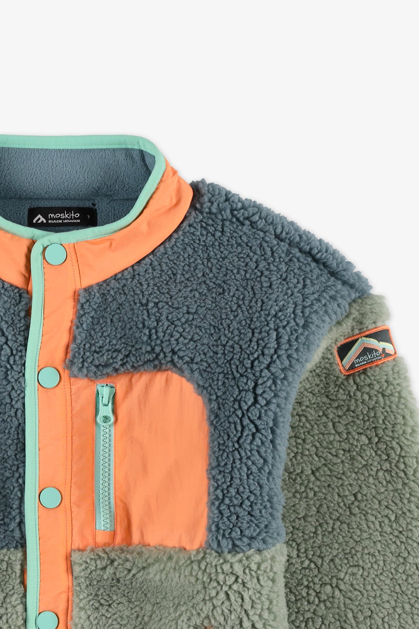 Veste colorblock en sherpa - Enfant garçon && AQUA