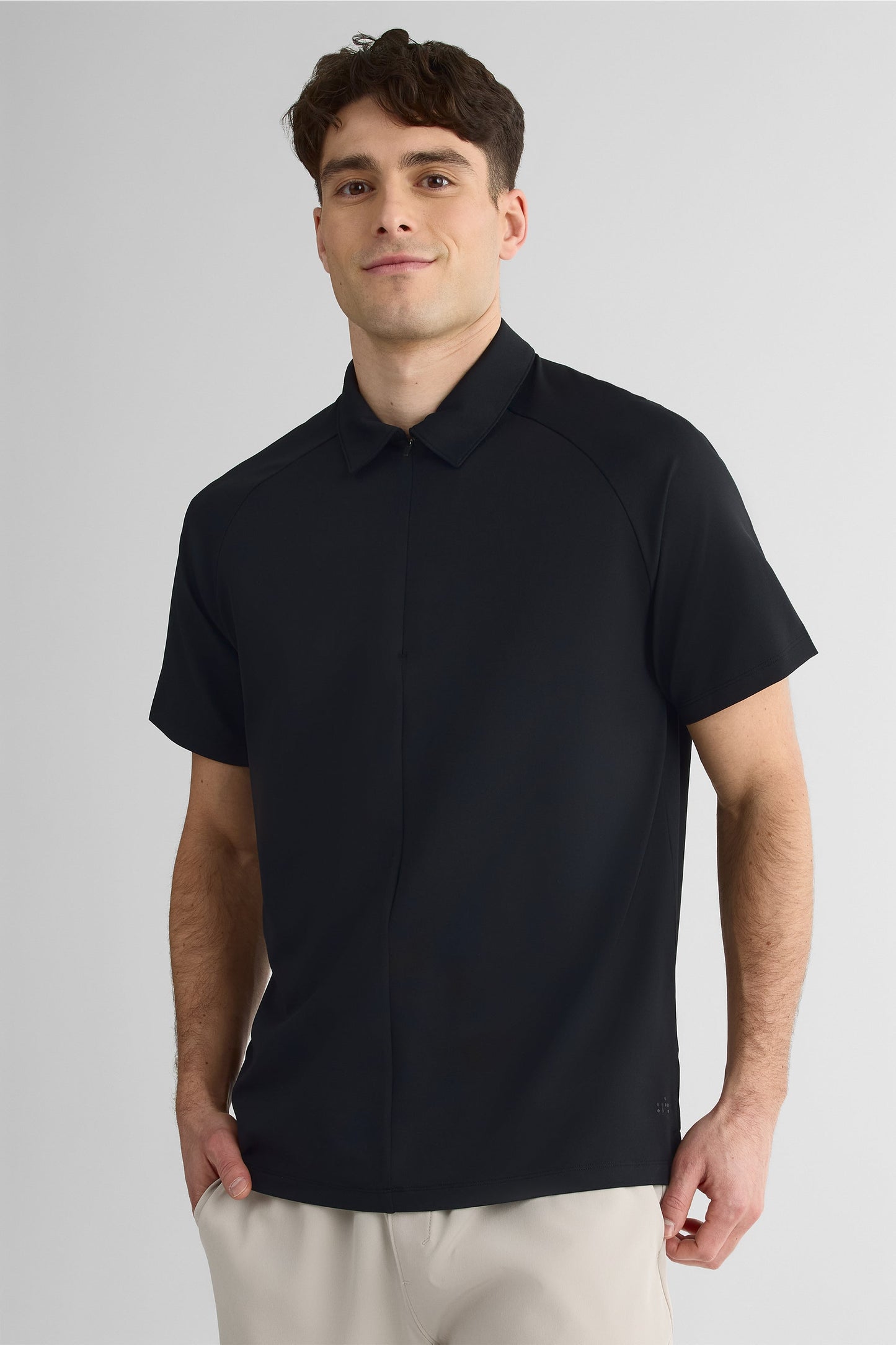 Chandail polo à manches courtes - Homme && NOIR