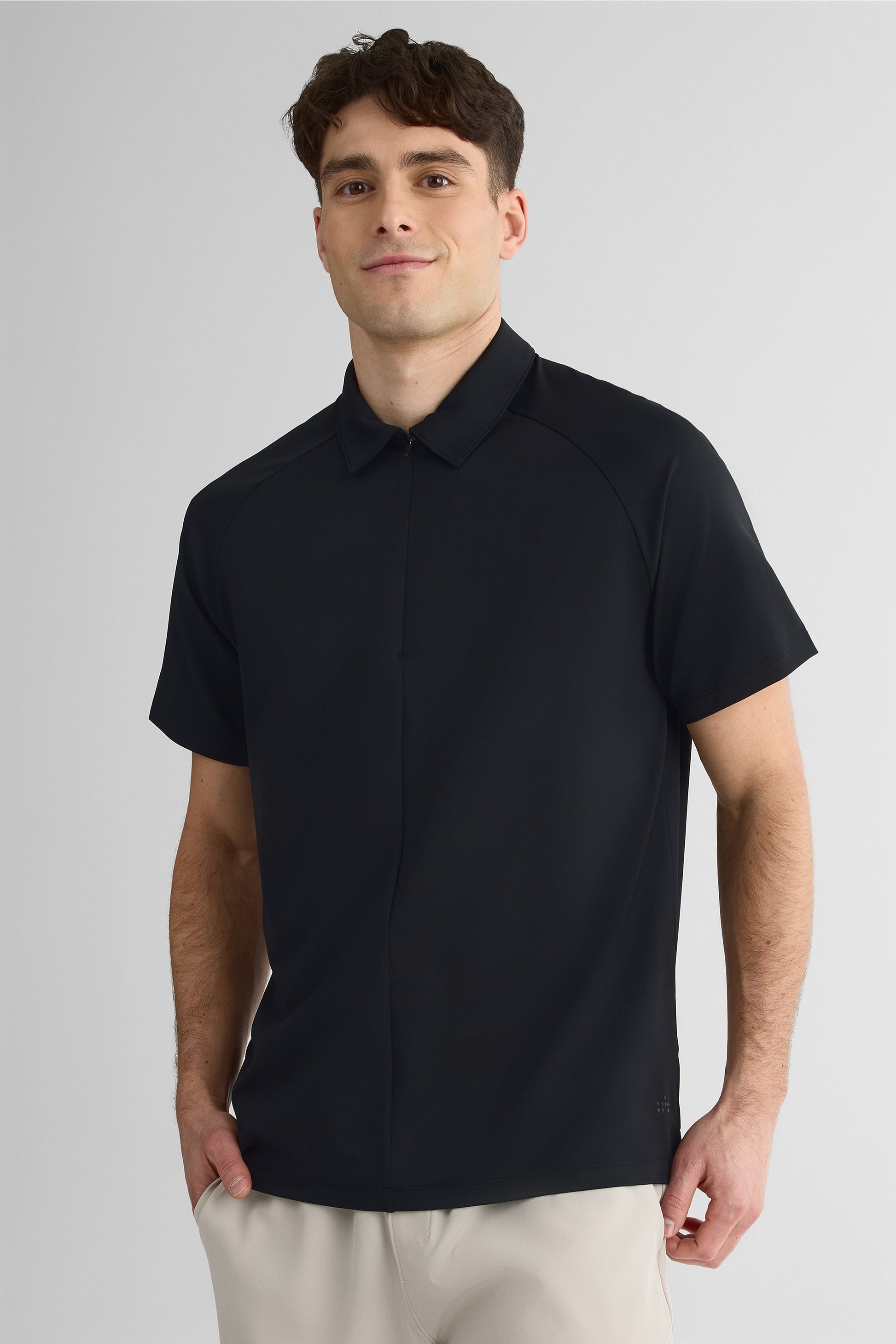 Chandail polo à manches courtes - Homme && NOIR