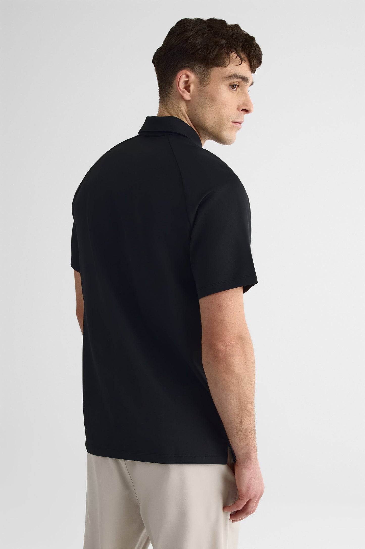 Chandail polo à manches courtes - Homme && NOIR