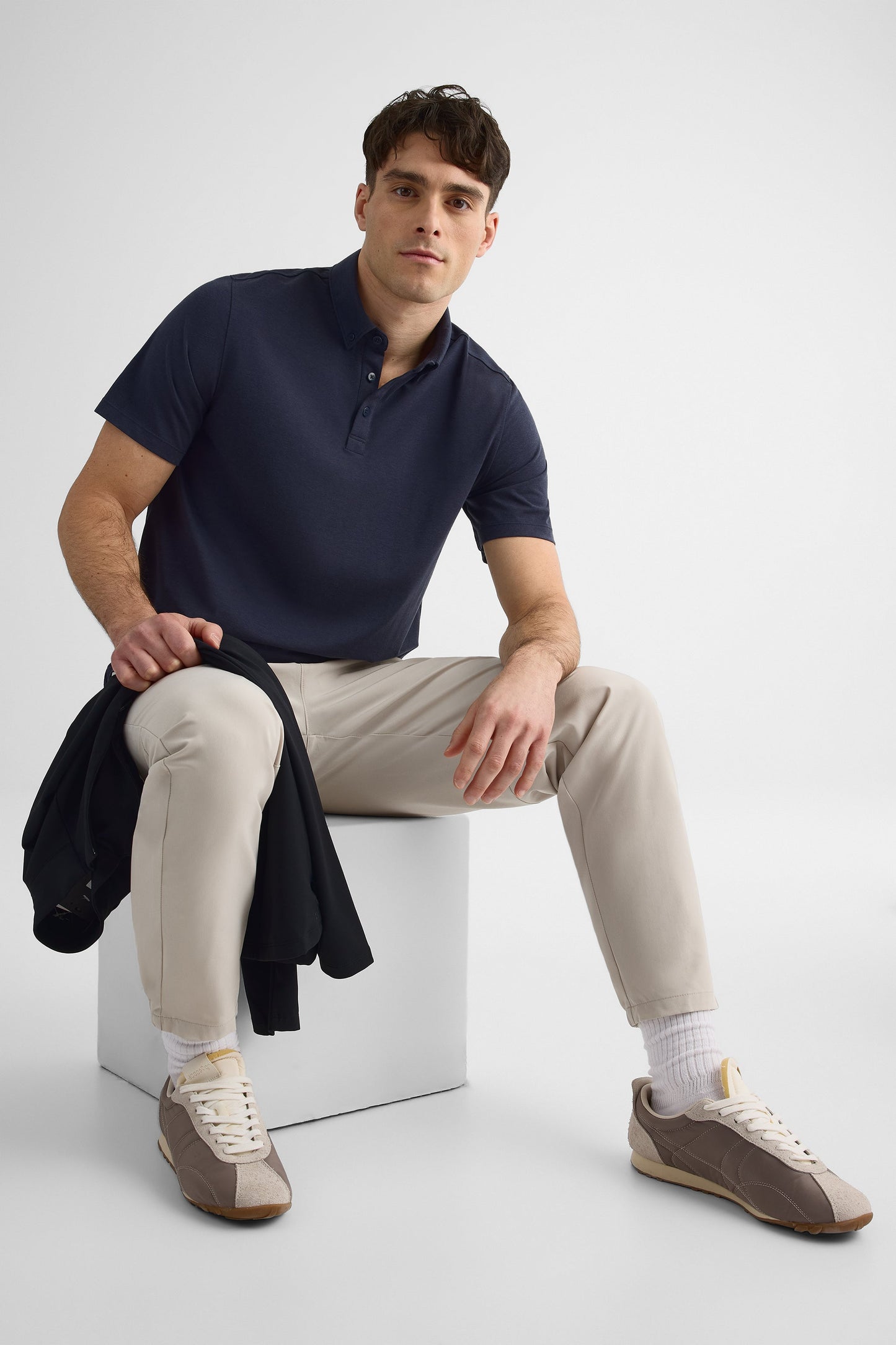 Pantalon pull-on élastique - Homme && TAUPE