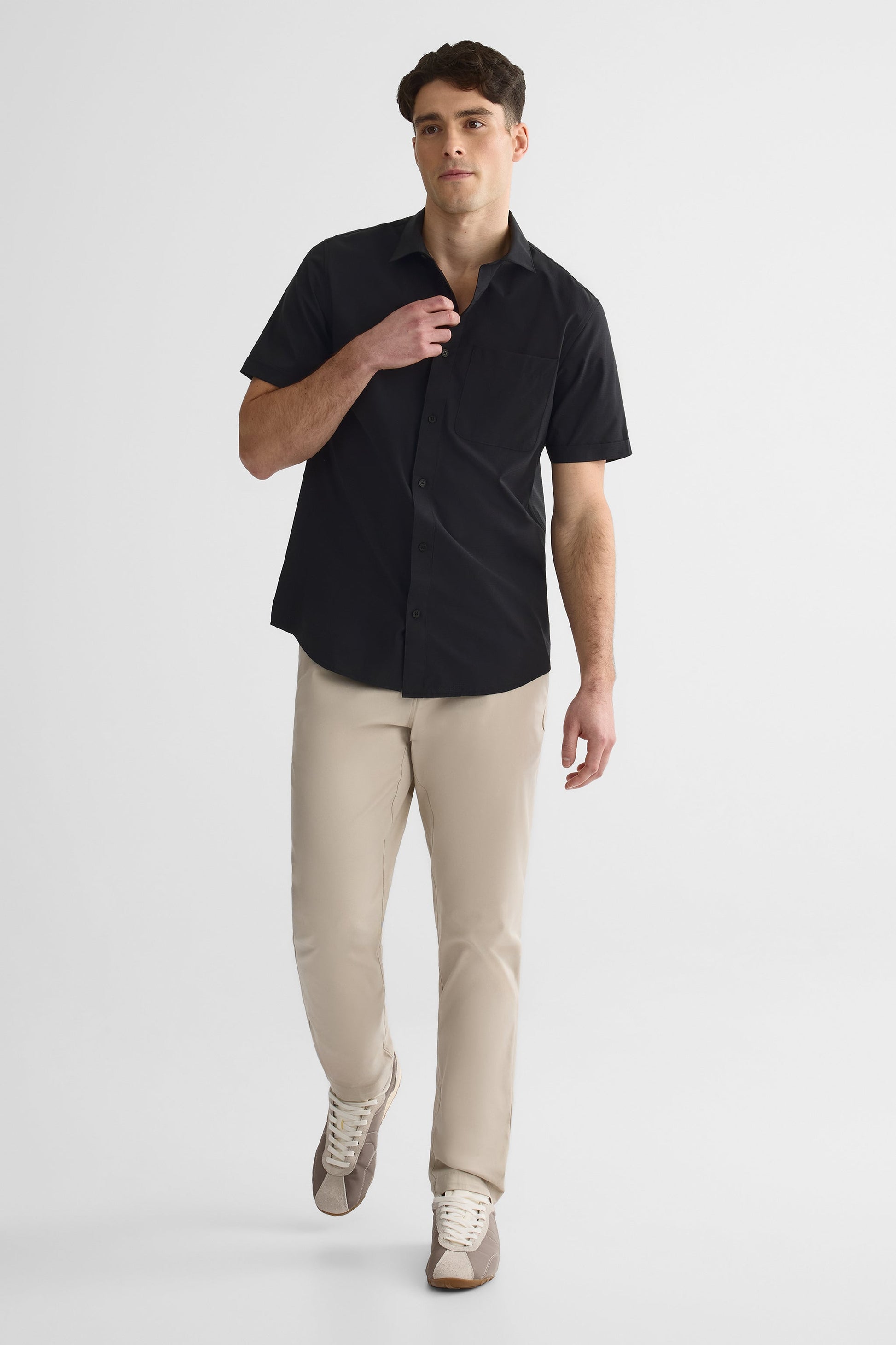 Chemise à manches courtes - Homme && NOIR
