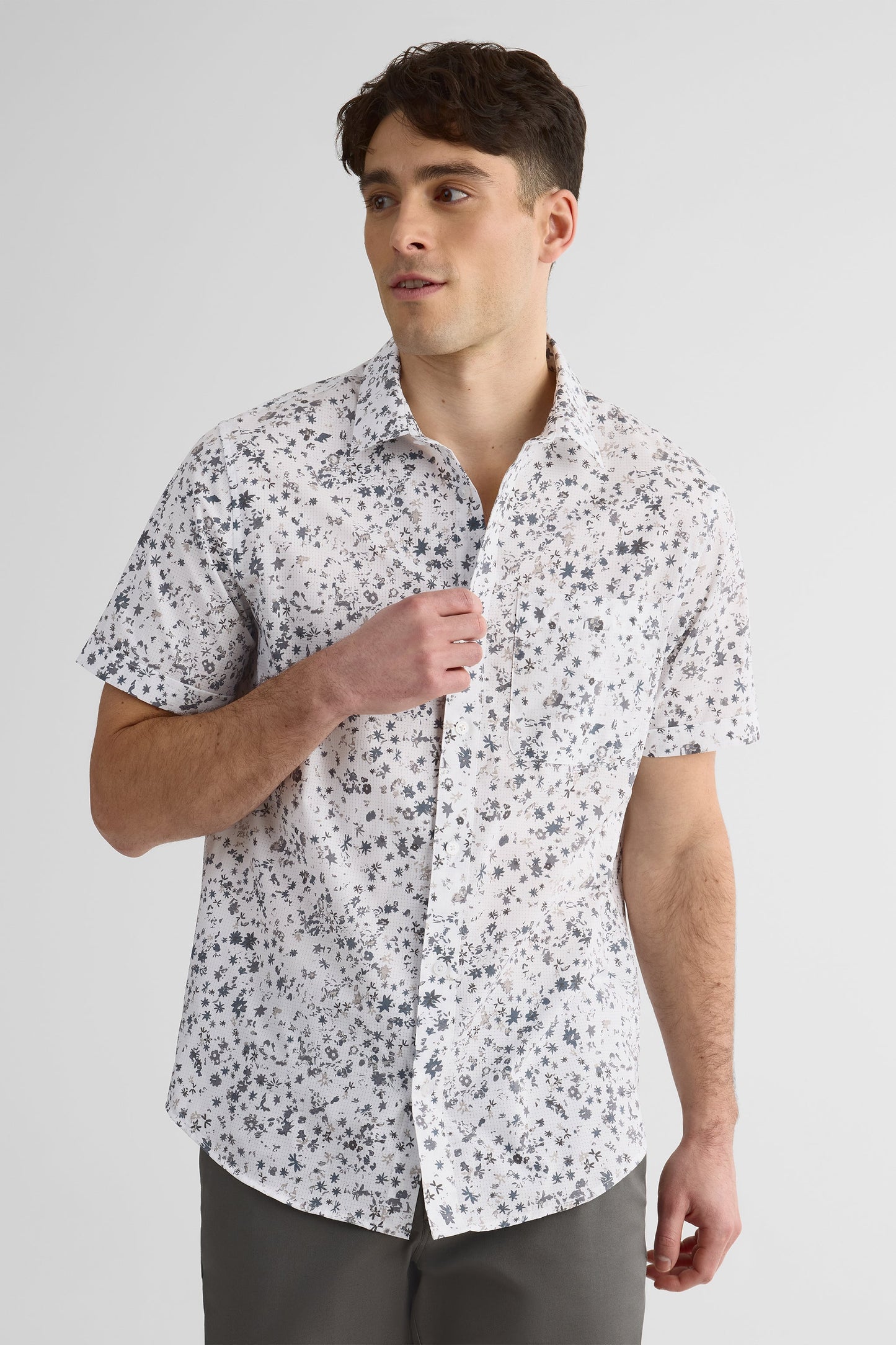 Chemise à manches courtes - Homme && BLANC MULTI