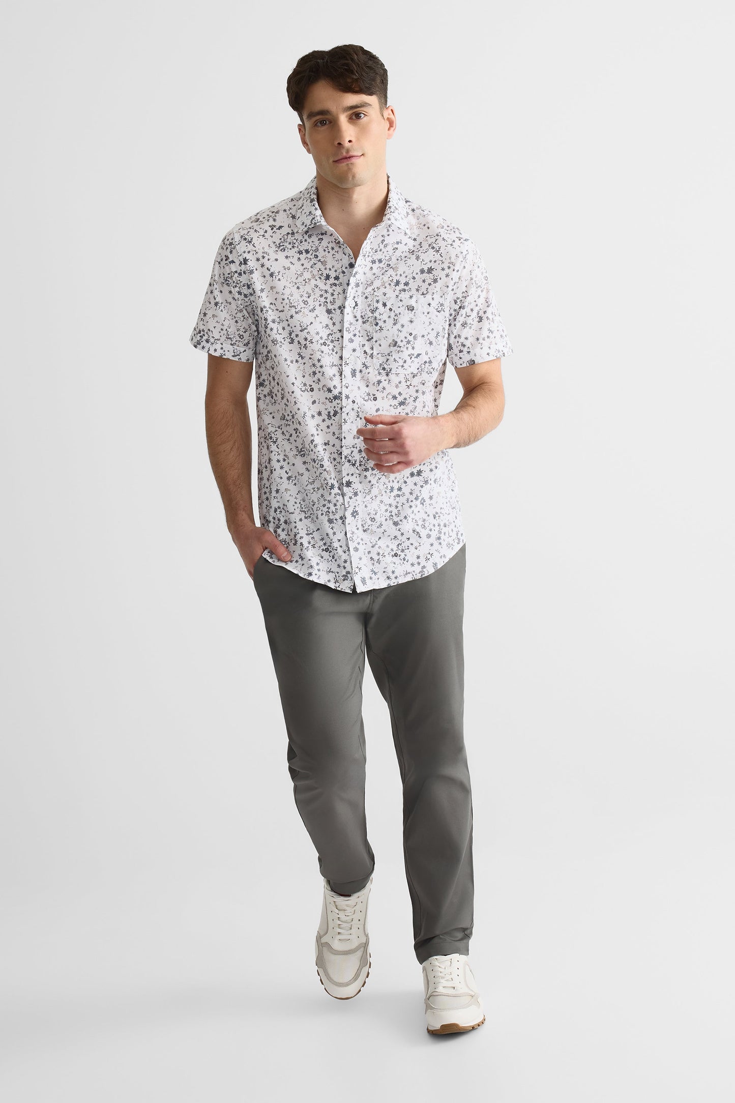 Chemise à manches courtes - Homme && BLANC MULTI
