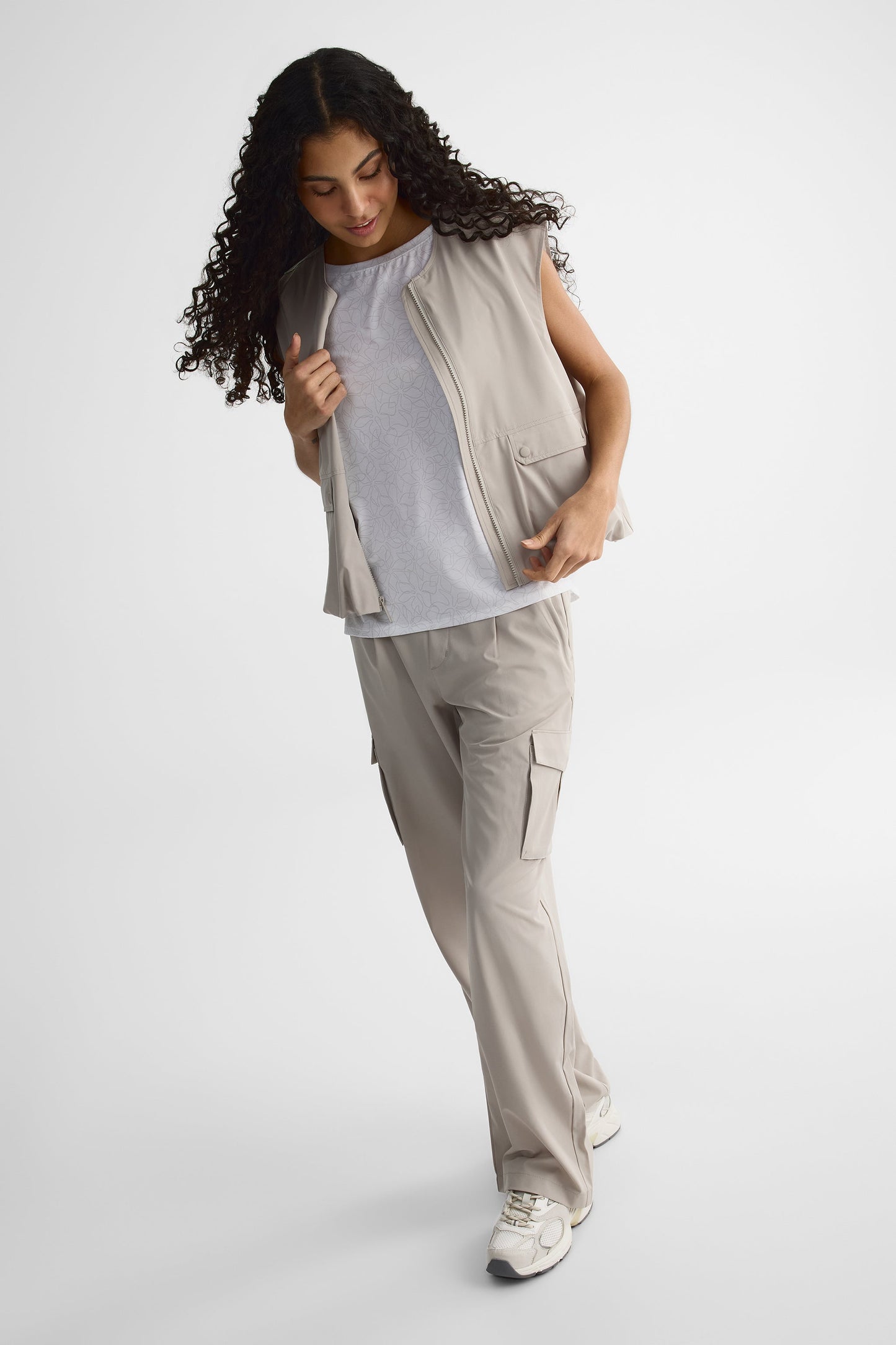 Camisole col bateau en Tencel - Femme && BLANC MULTI