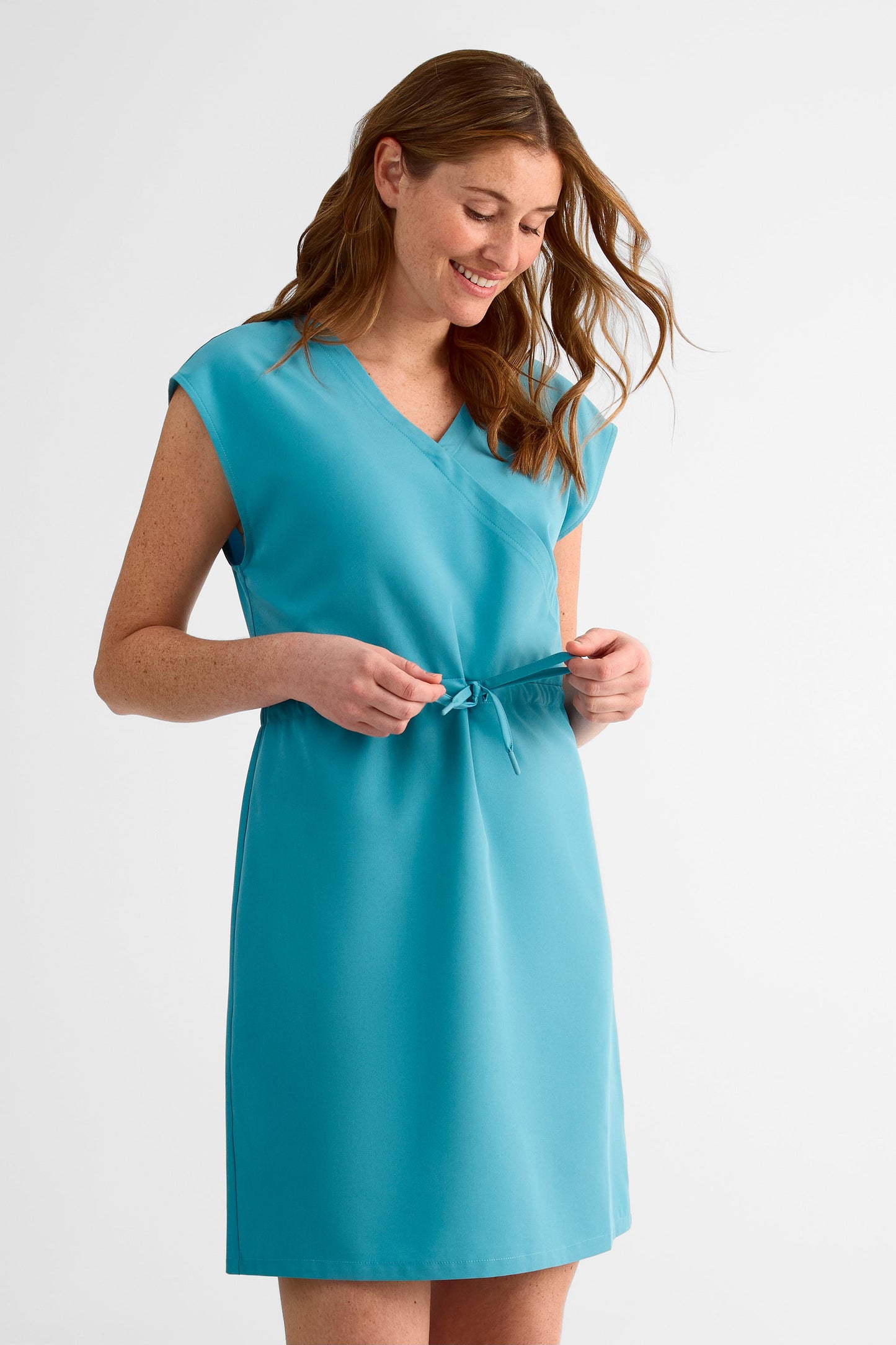 Robe portefeuille à manches caps - Femme && SARCELLE