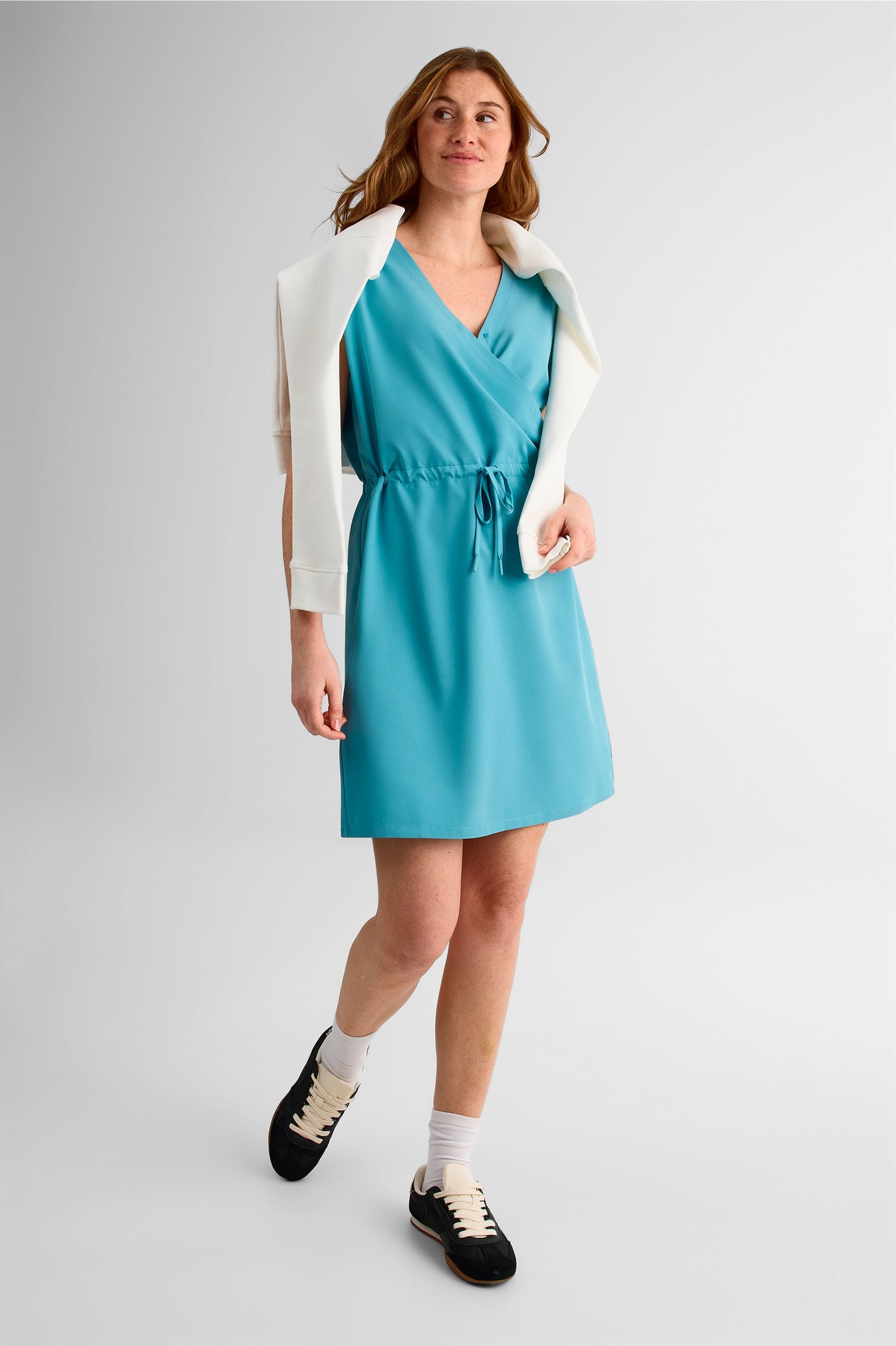 Robe portefeuille à manches caps - Femme && SARCELLE
