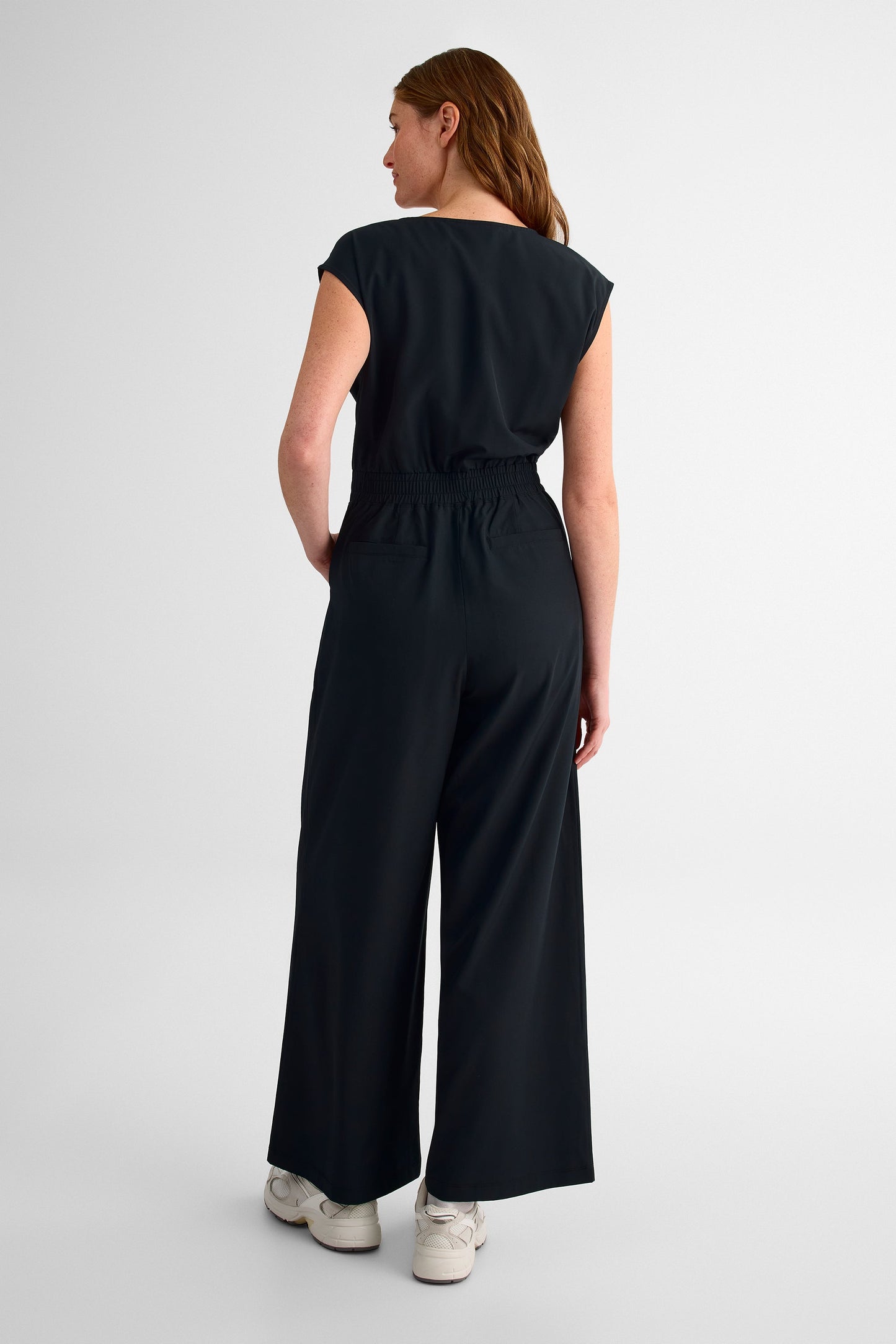Jumpsuit femme à manches courtes - Femme && NOIR