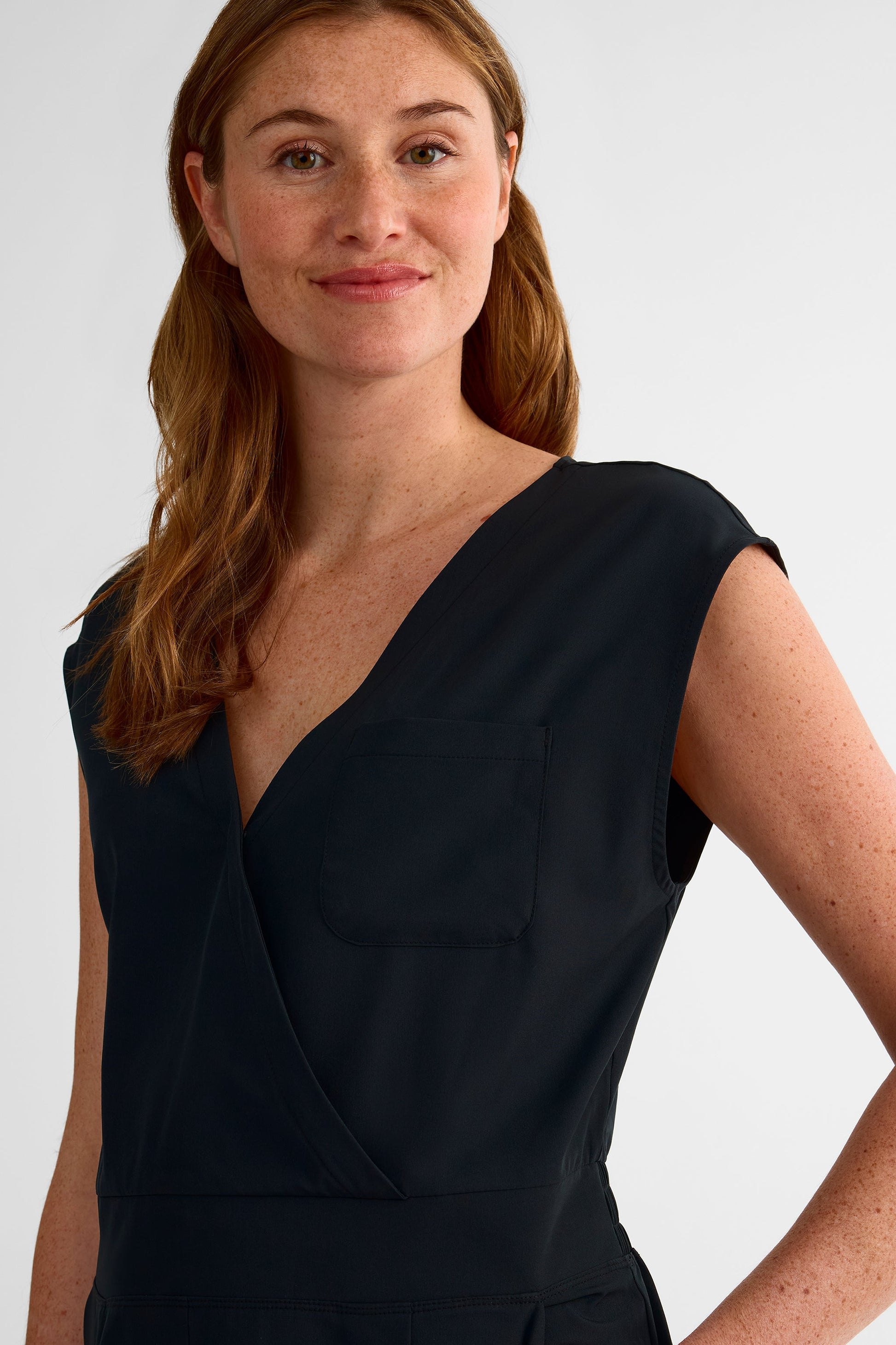 Jumpsuit femme à manches courtes - Femme && NOIR