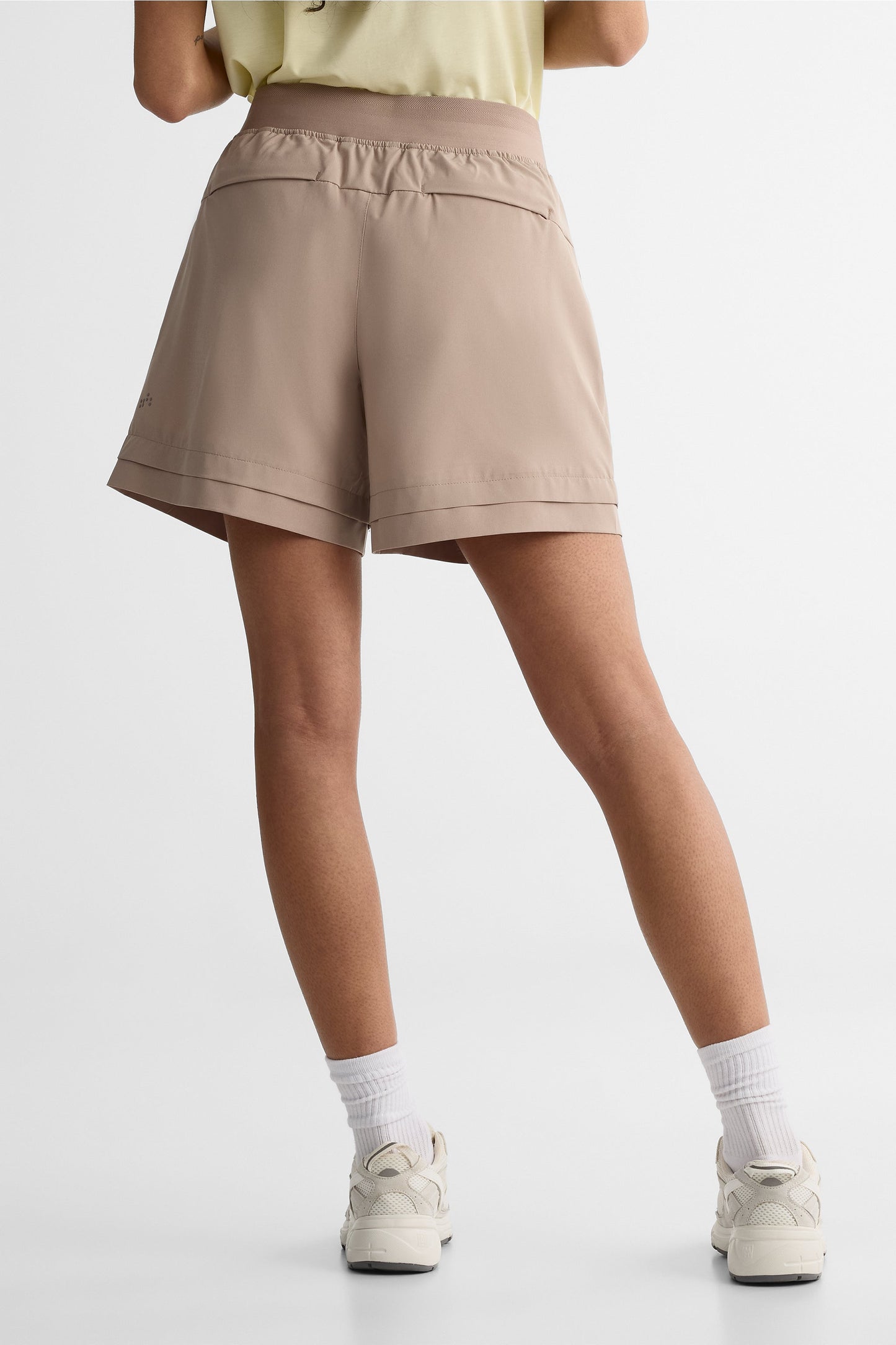 Short bande de taille élastique - Femme && BRUN