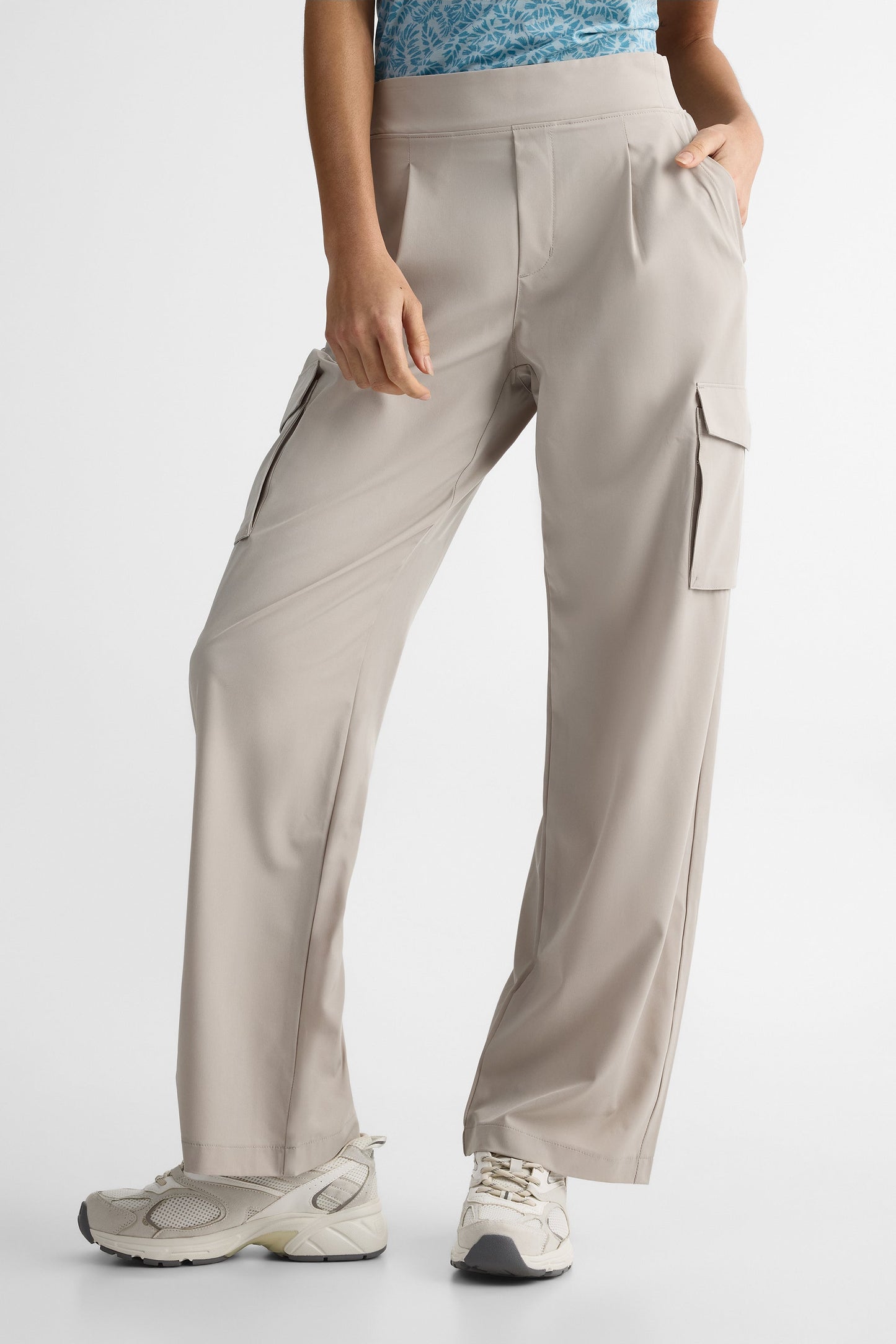 Pantalon cropped large avec poches - Homme && BEIGE