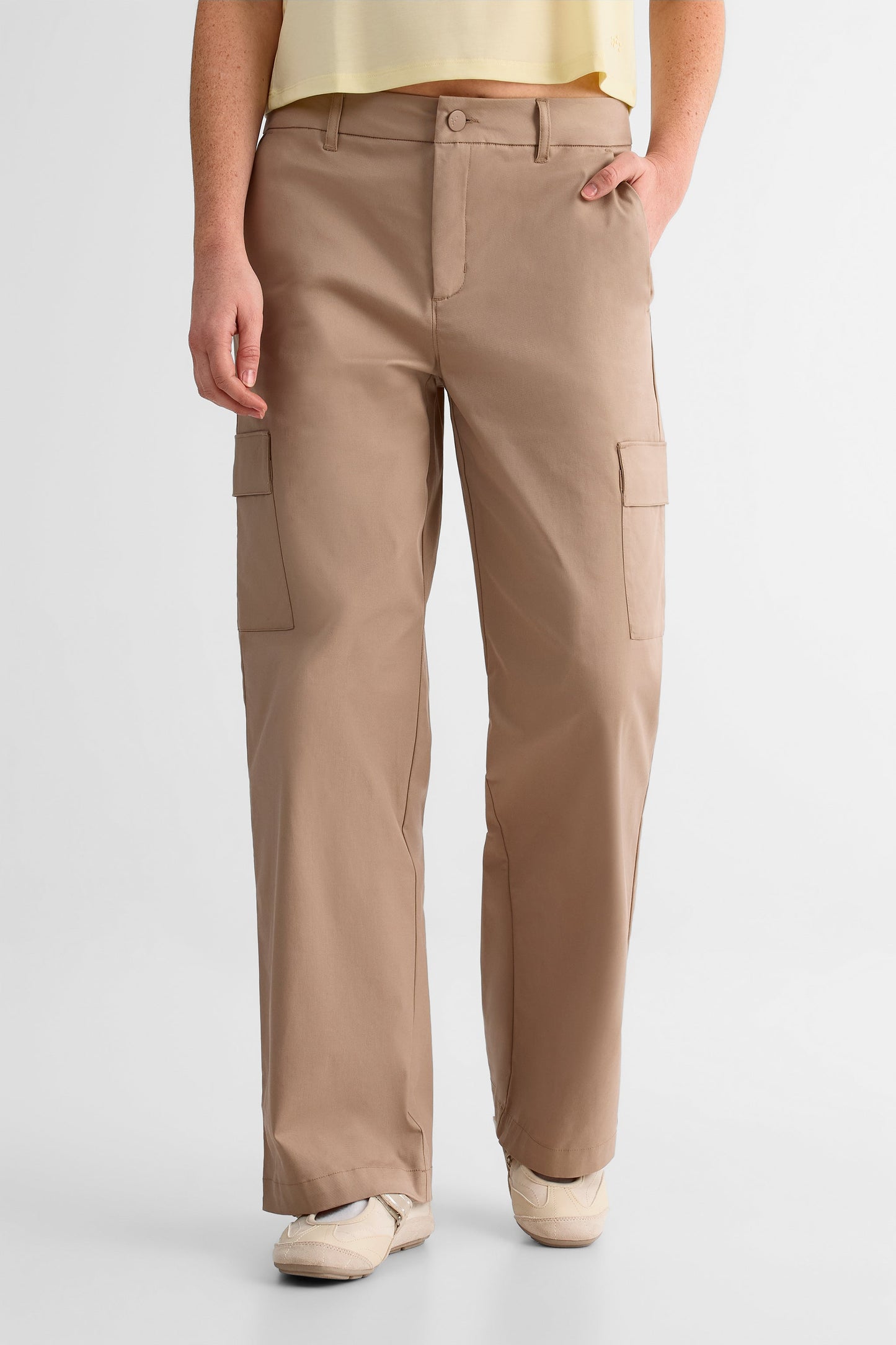 Pantalon jambe large - Femme && BRUN