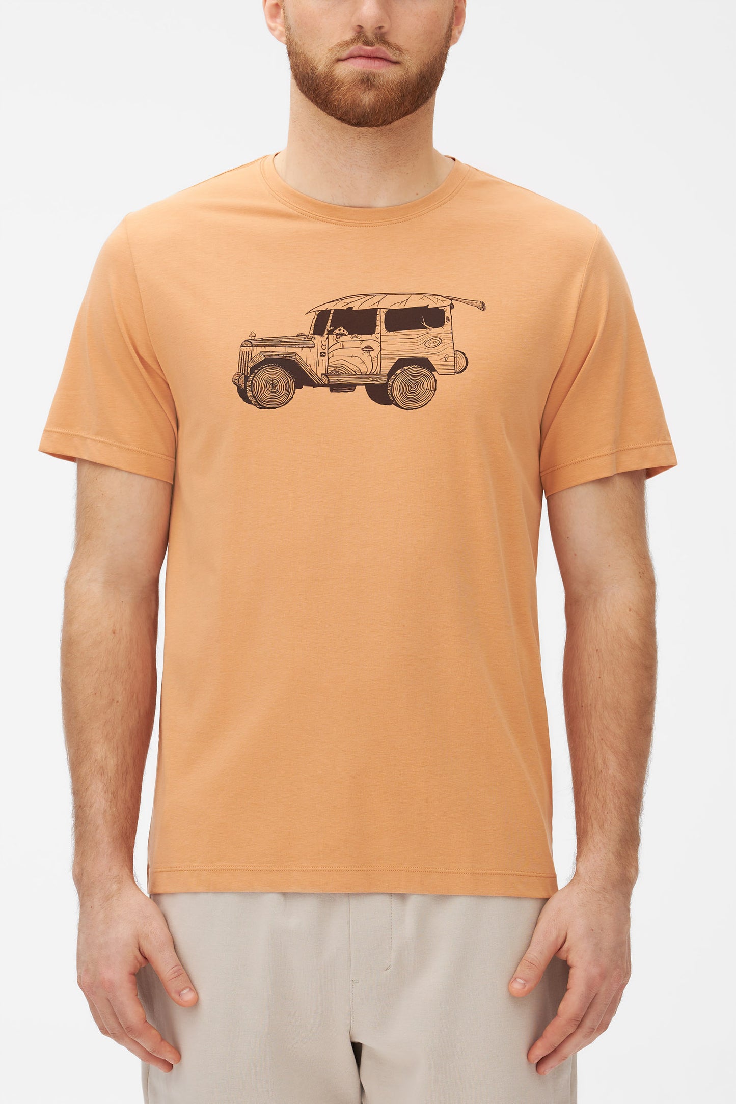 T-shirt technique respirant en bambou - Homme && BRUN