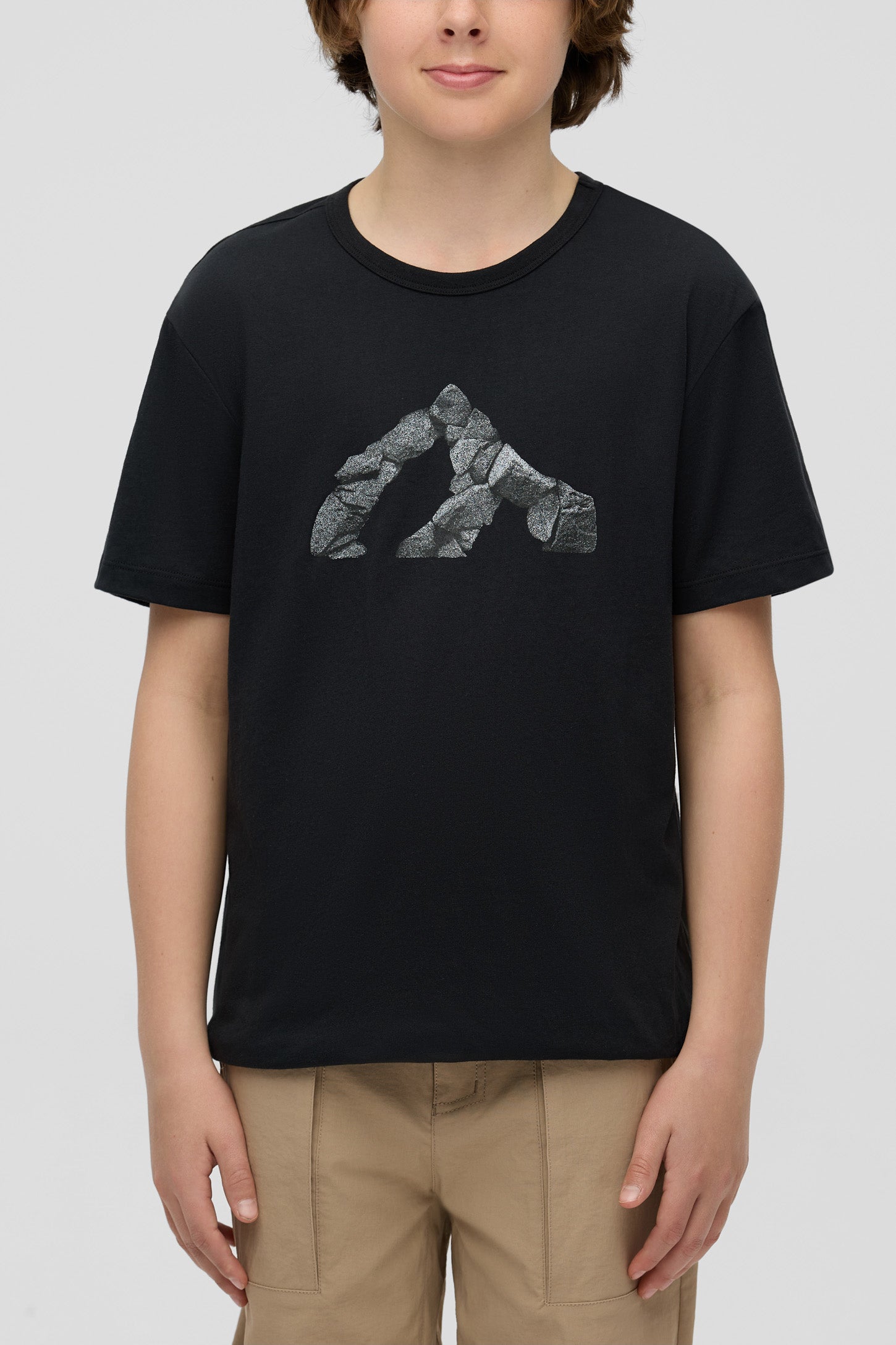 T-shirt sport fait de fibres recyclées - Ado garçon && GRIS FONCE
