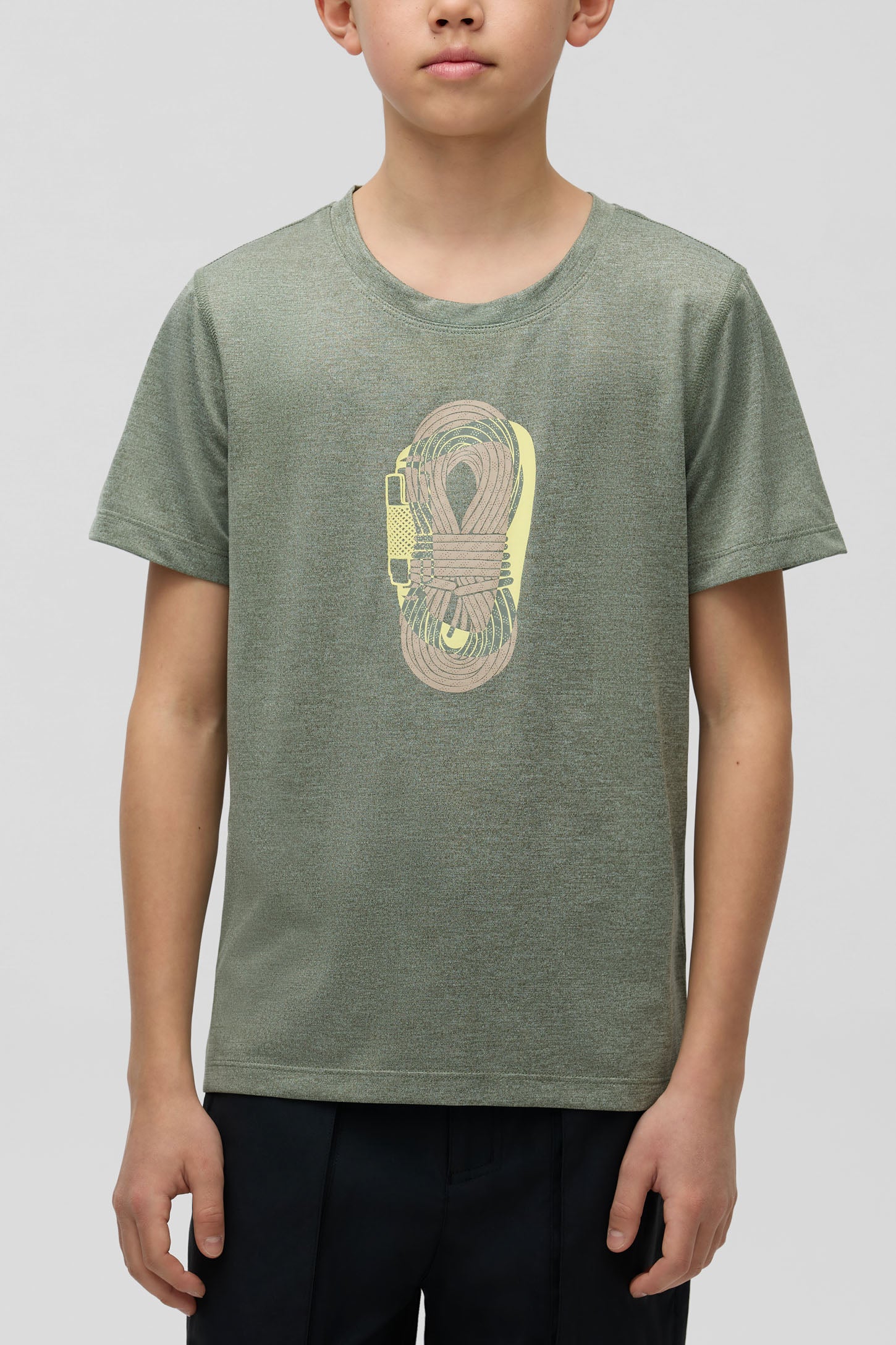 T-shirt sport évacuant l'humidité - Ado garçon && VERT MIXTE