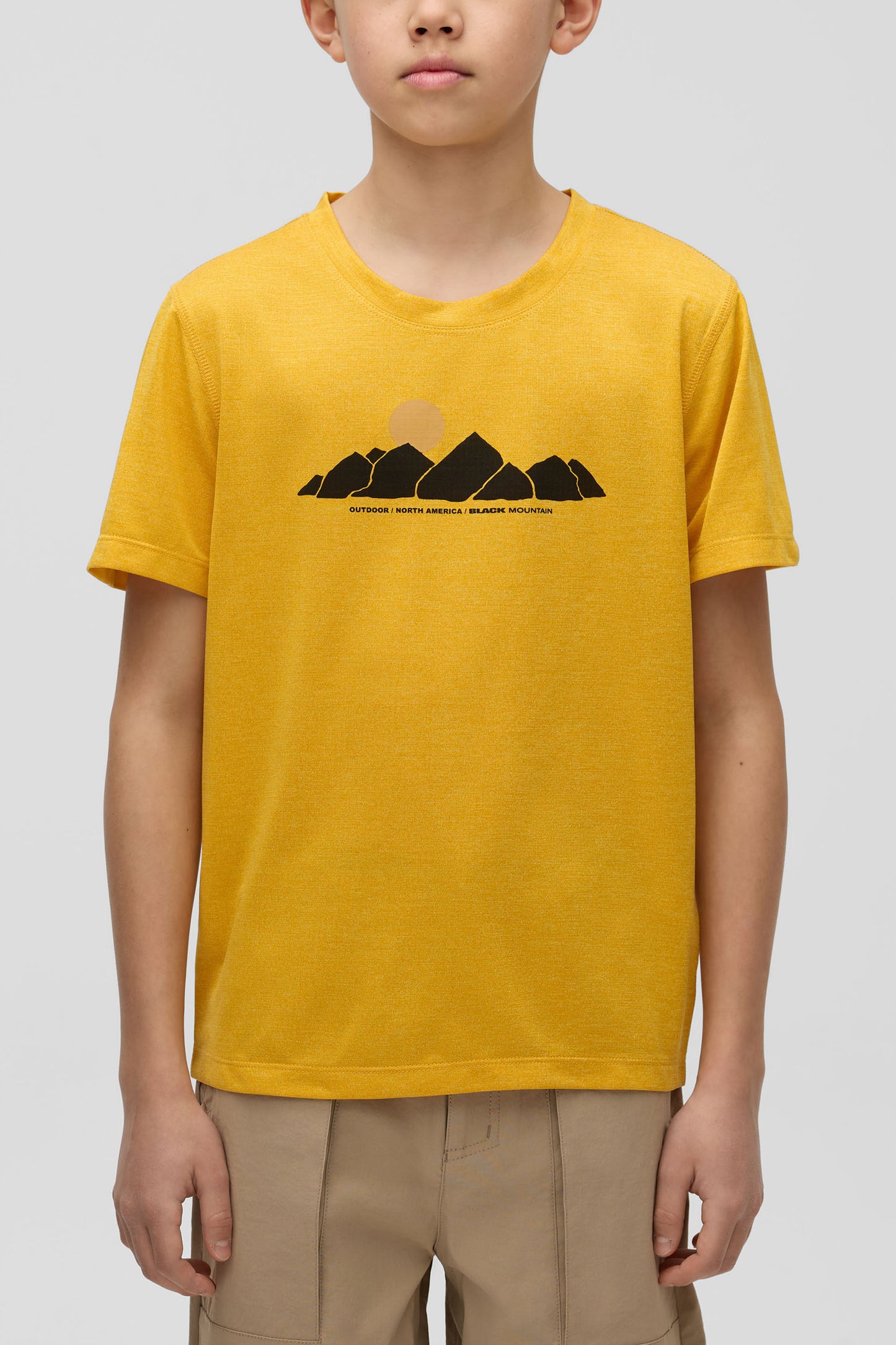 T-shirt technique évacuant l'humidité - Ado garçon && JAUNE/MULTI