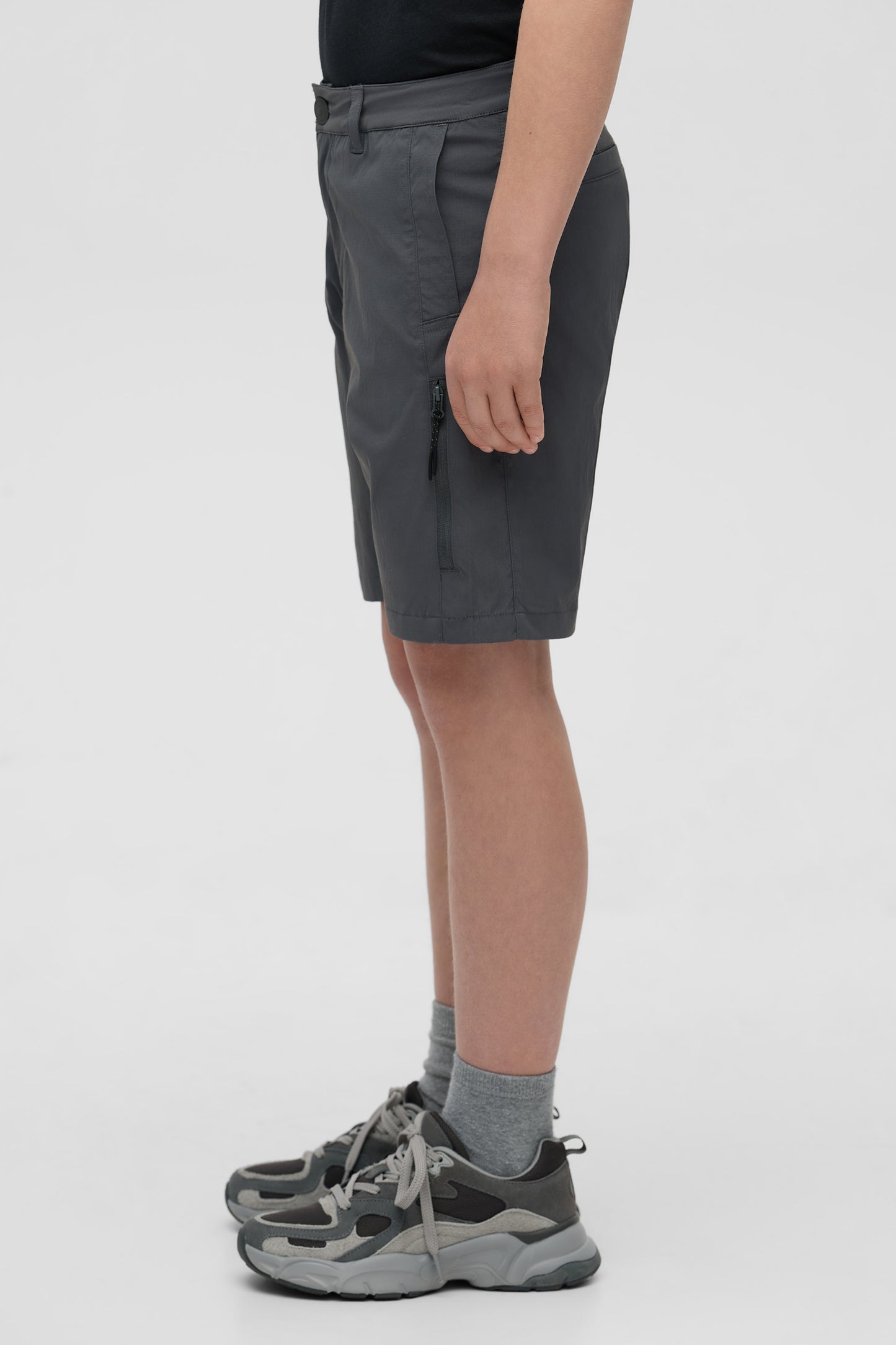Short technique à séchage rapide - Ado garçon && GRIS FONCE