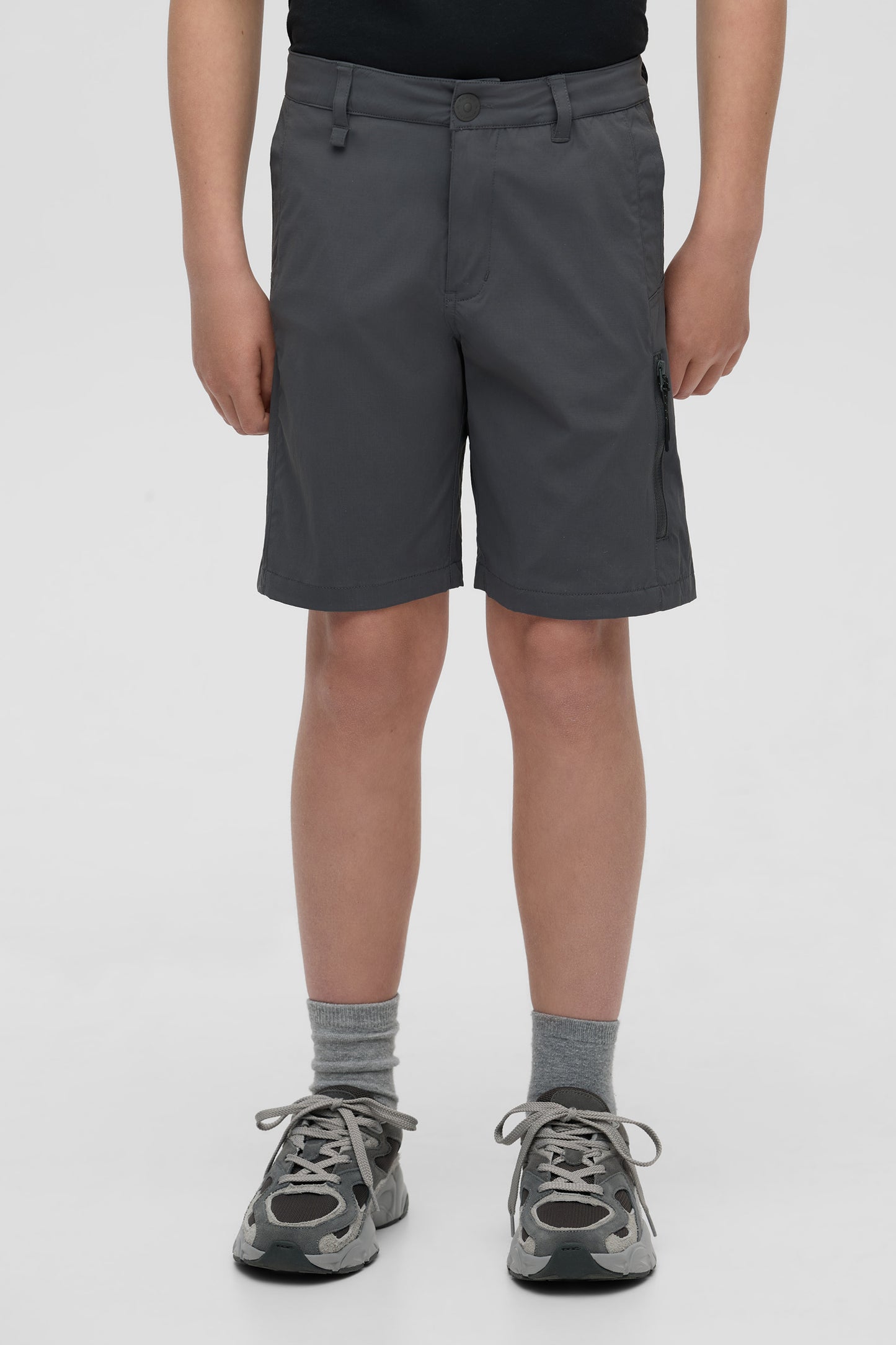 Short technique à séchage rapide - Ado garçon && GRIS FONCE