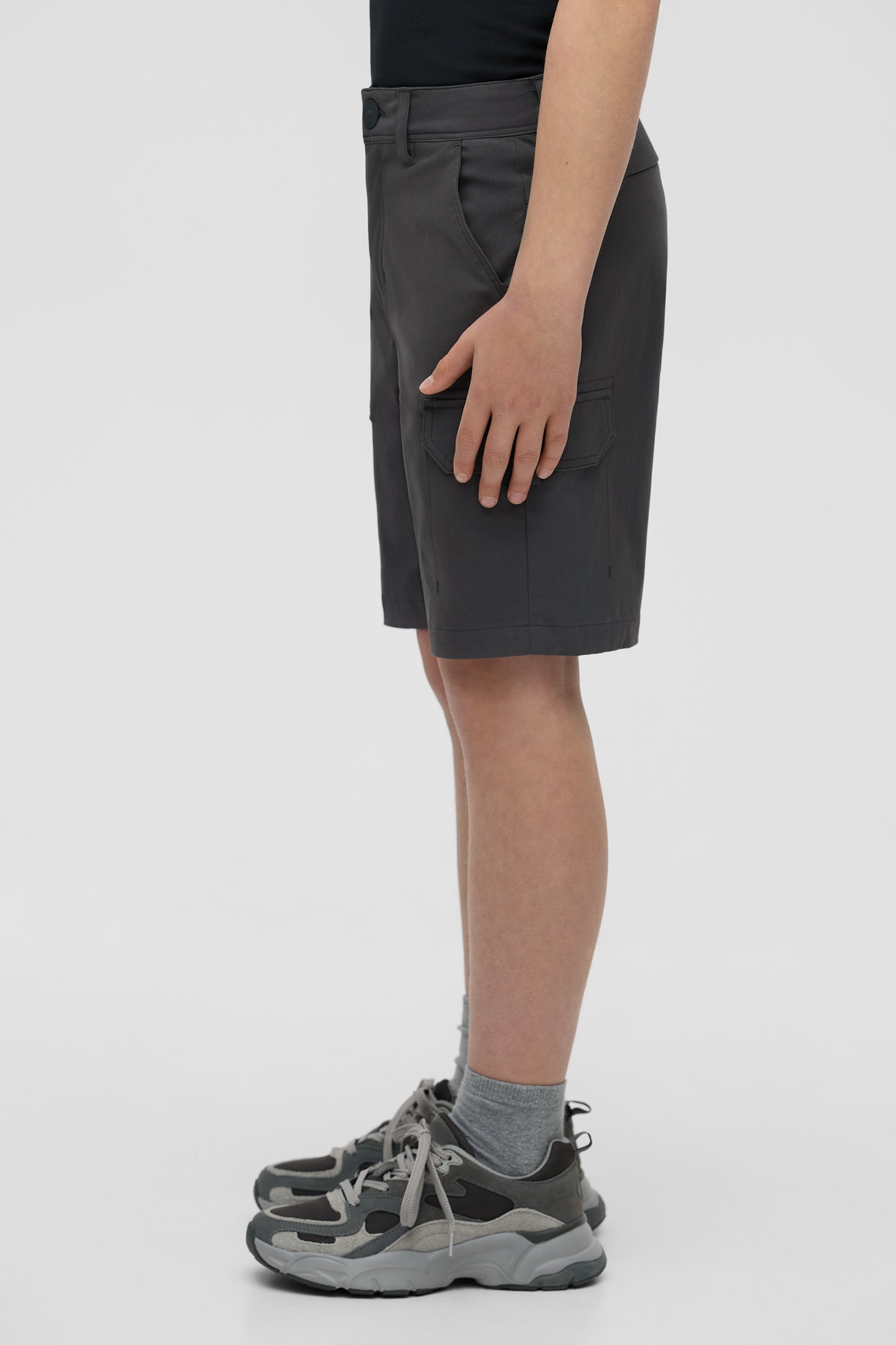 Short technique ultraextensible - Ado garçon && GRIS FONCE