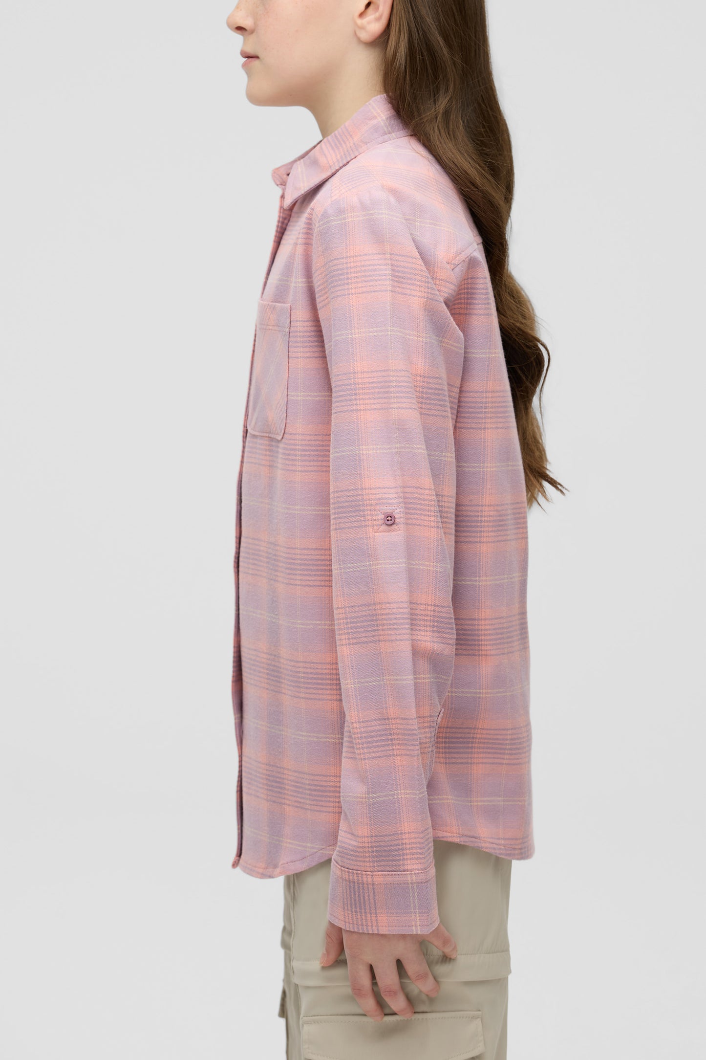 Chemise à carreaux en coton ultradoux - Ado fille && ROSE MULTI