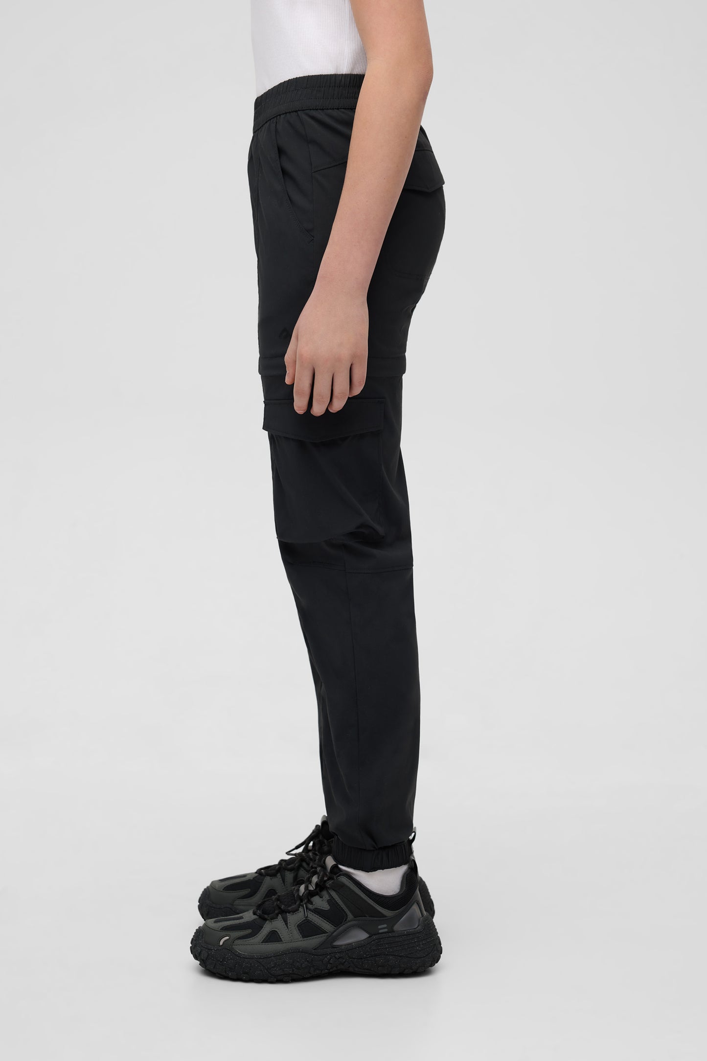 Pantalon cargo convertible antifroissement - Ado fille && GRIS FONCE