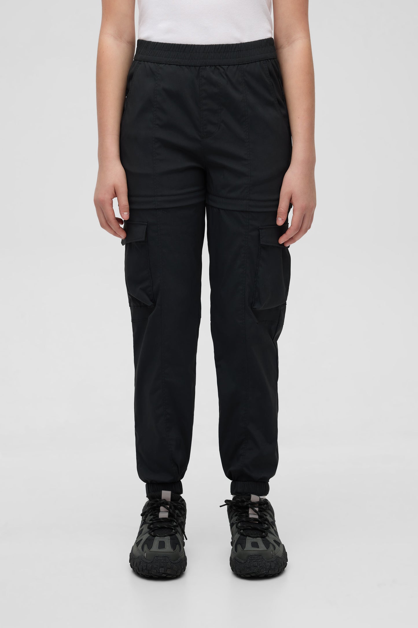 Pantalon cargo convertible antifroissement - Ado fille && GRIS FONCE