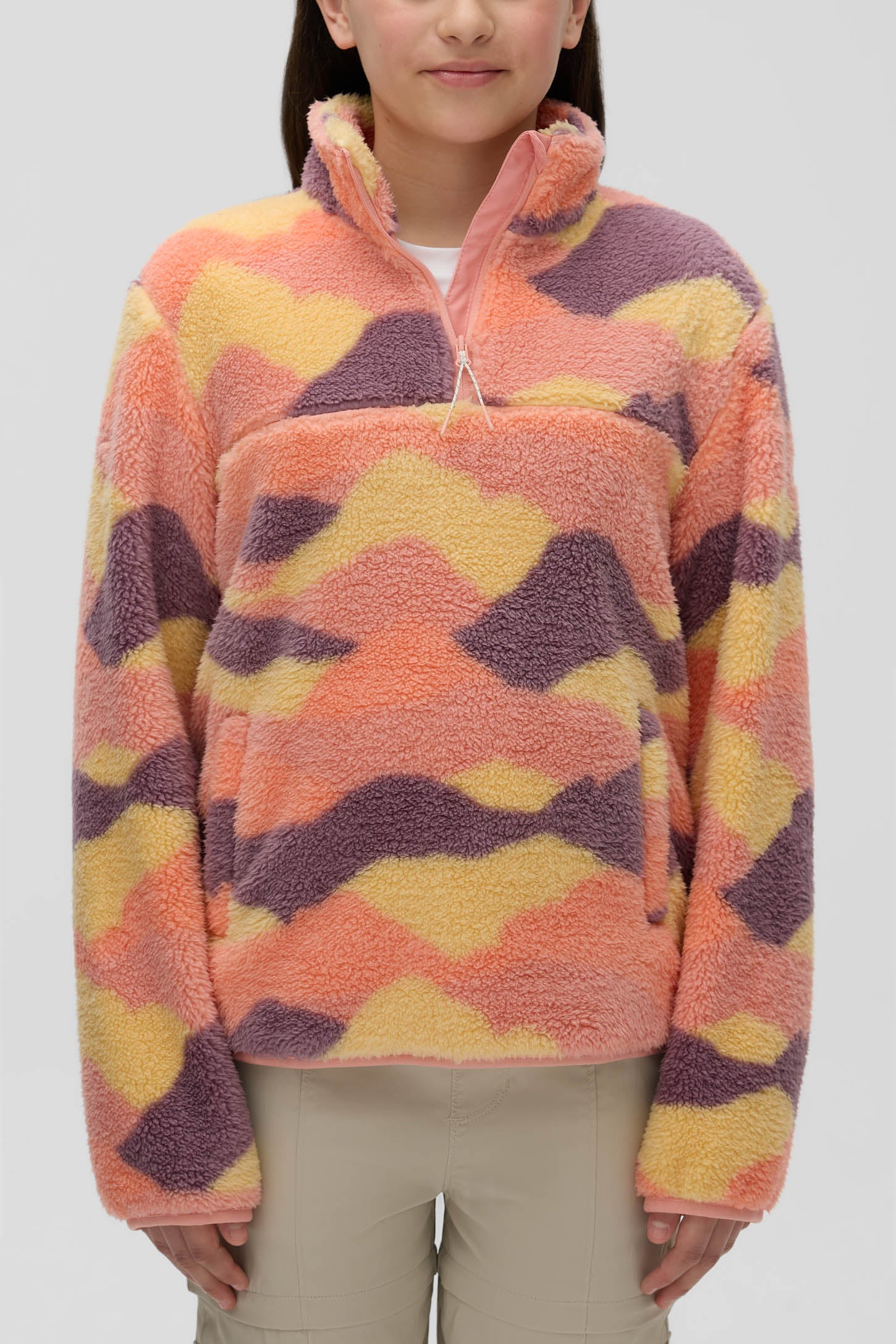 Chandail ultradoux en sherpa - Ado fille && ROSE MULTI